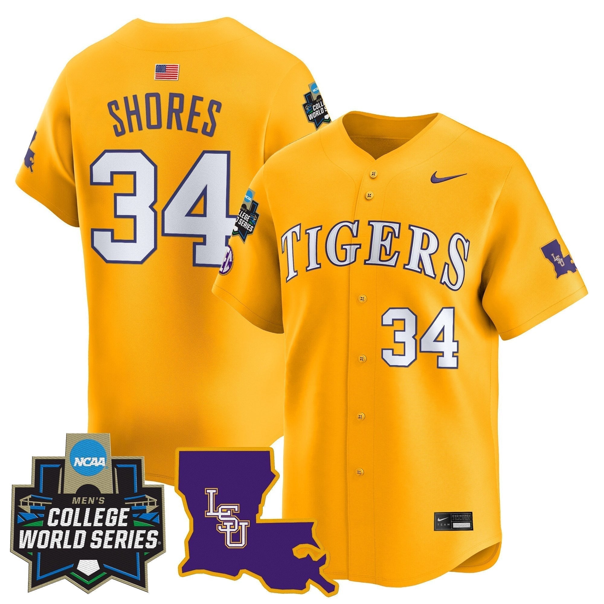 LSU 2025 World Series Vapor Premier Limited Jersey - Stitched
