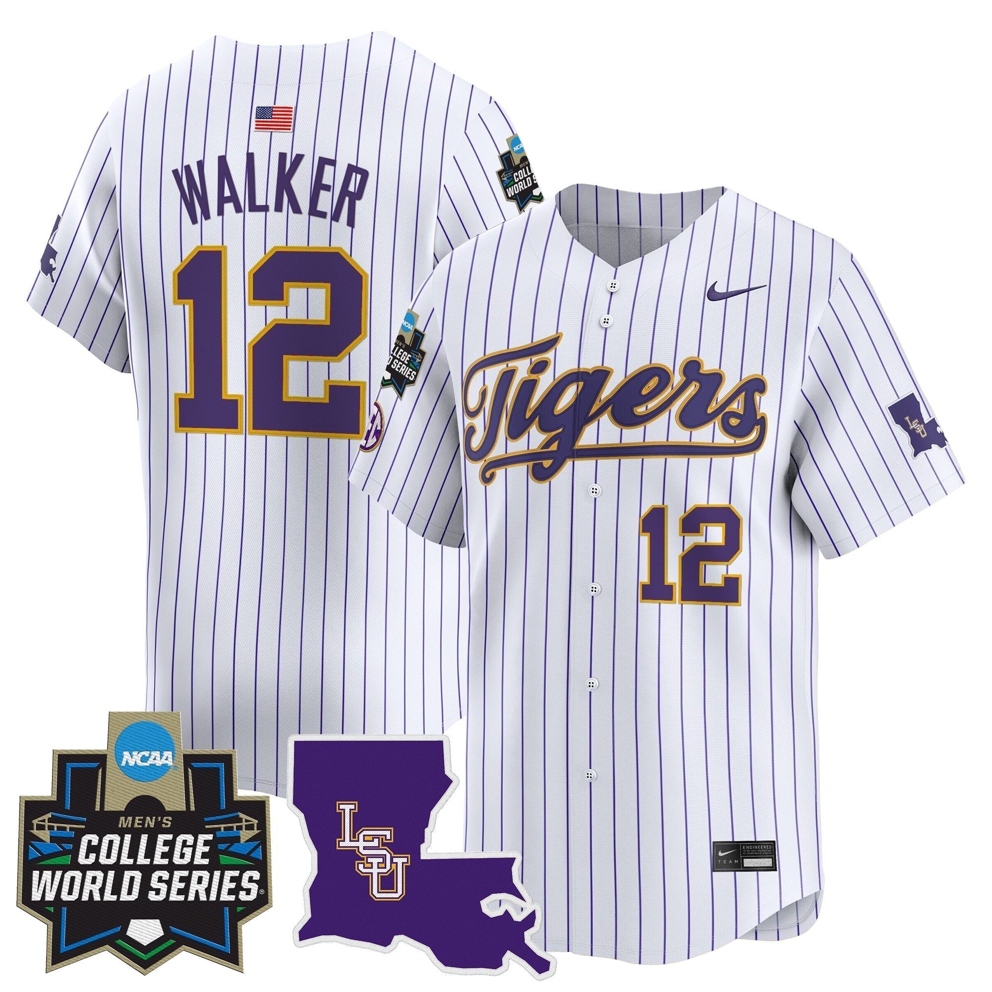 LSU 2025 World Series Vapor Premier Limited Jersey - Stitched