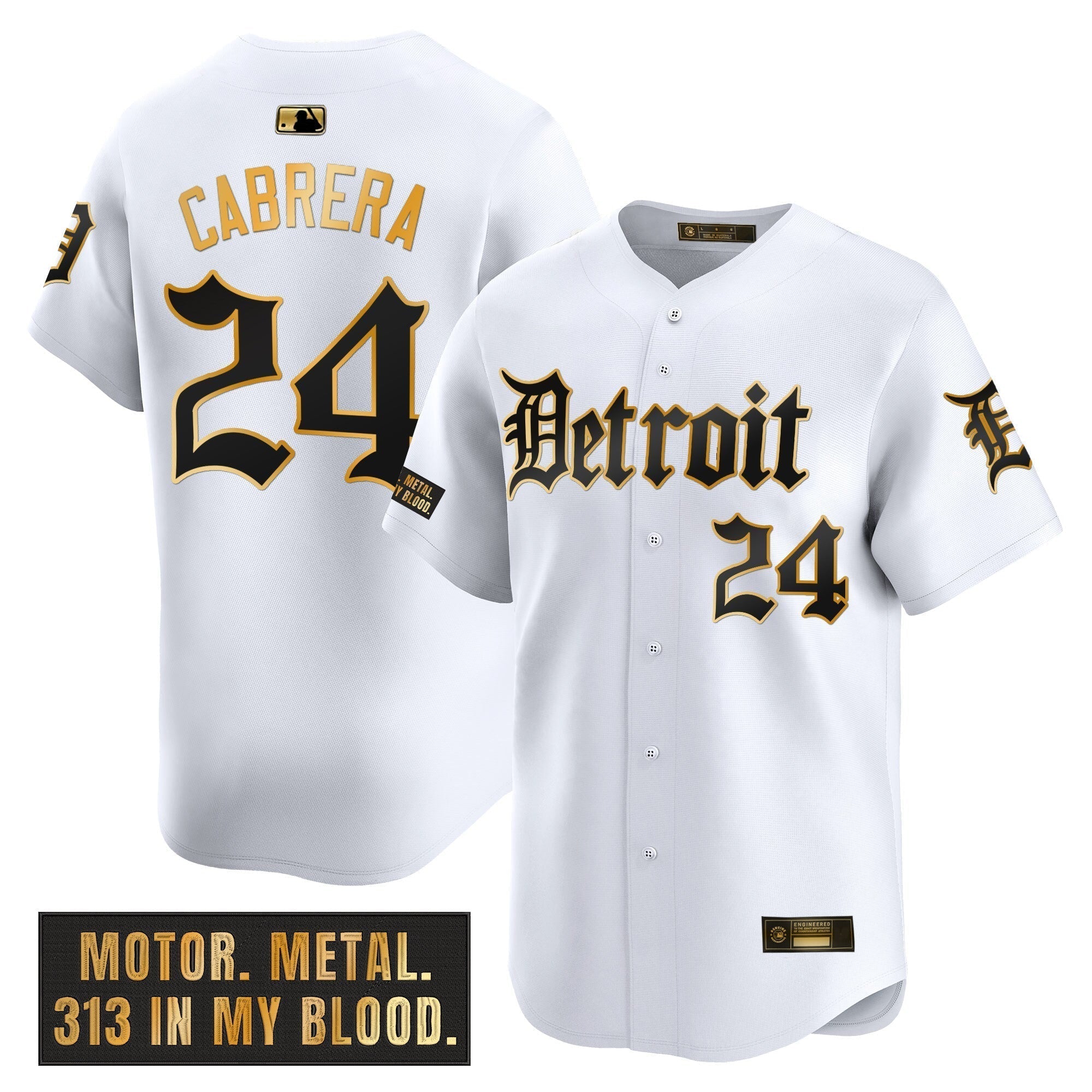DET 'Motor Gothic Edition' Gold Vapor Premier Limited Jersey - Stitched