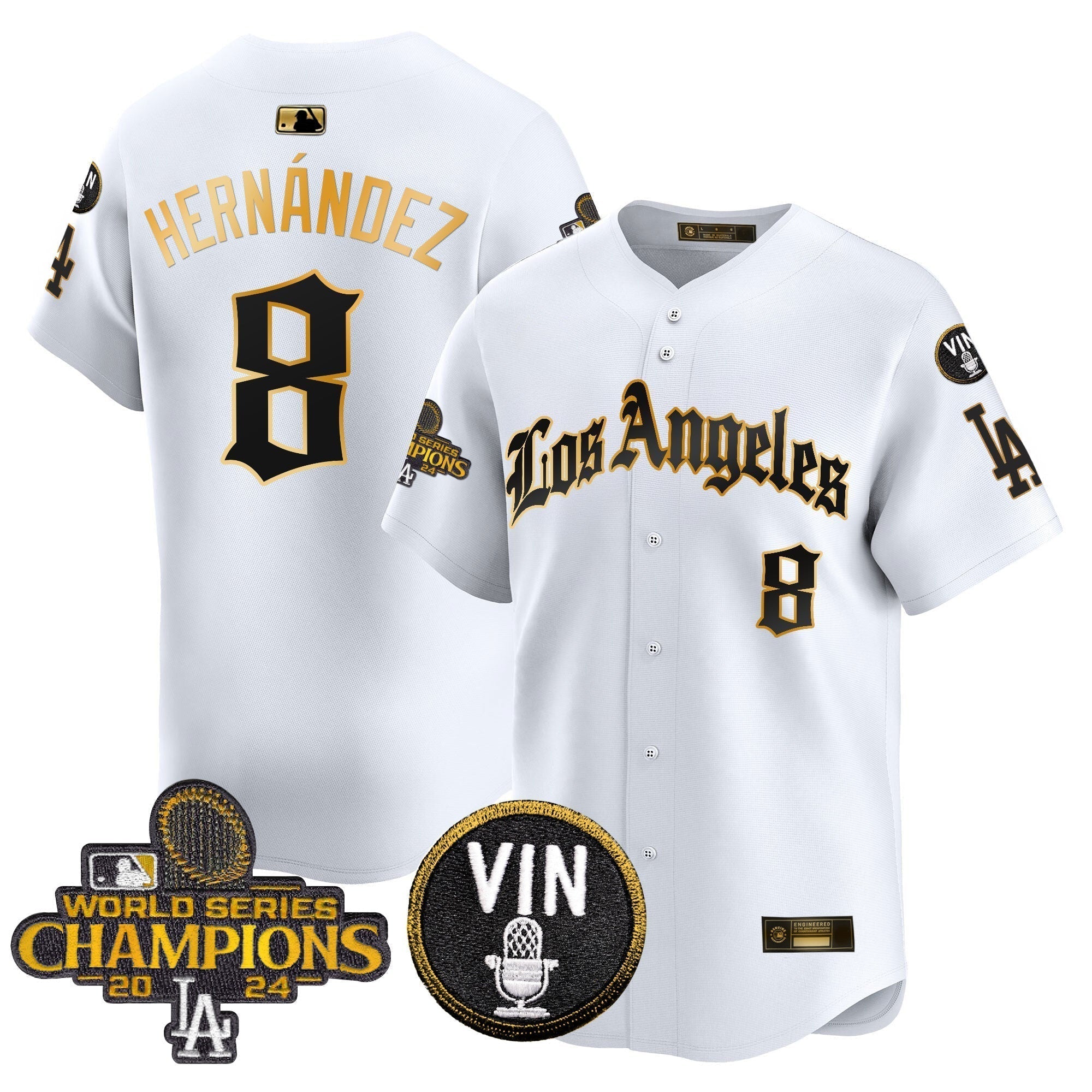 Dodgers 2025 LA Gothic Style Gold Vapor Premier Limited Jersey - Stitched