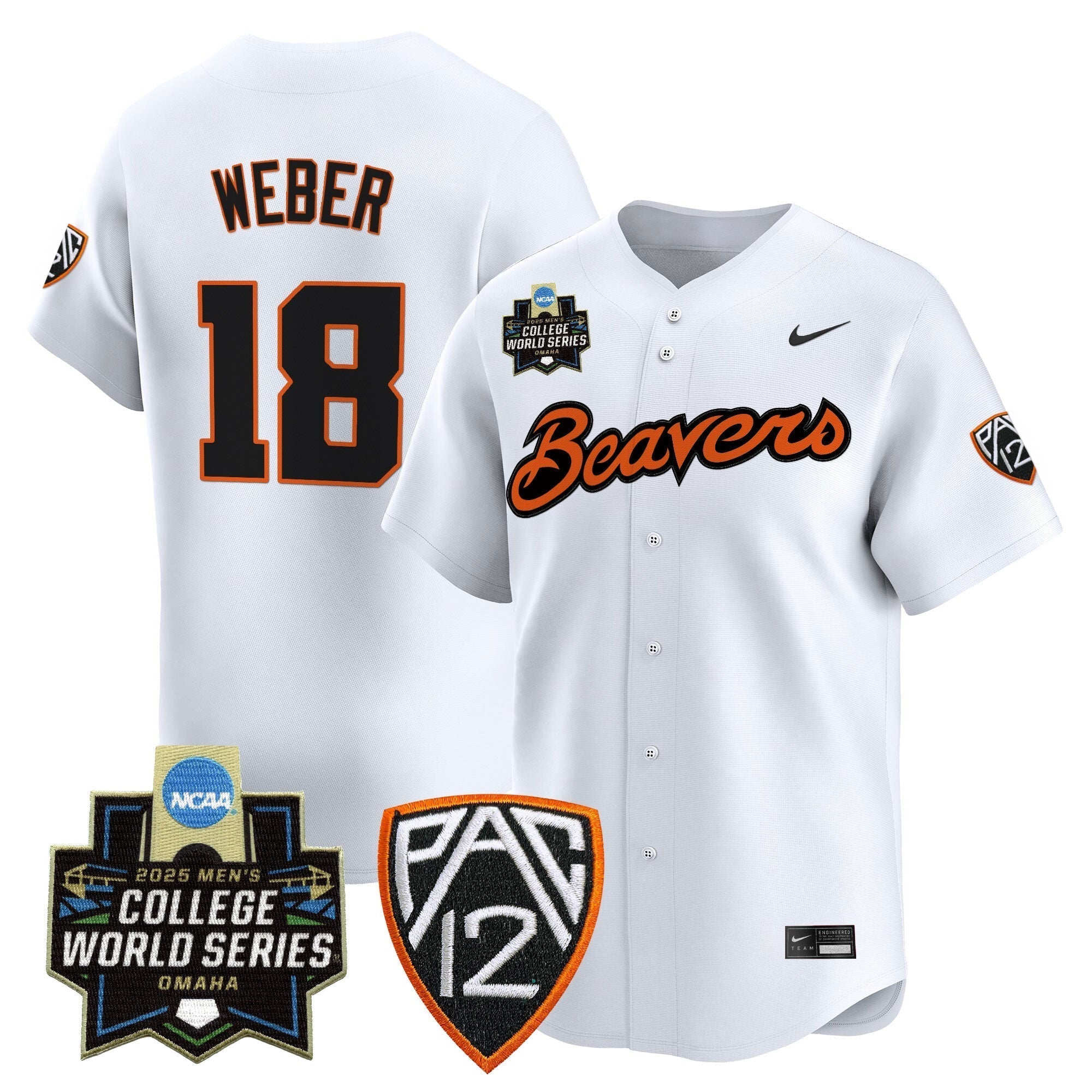 Oregon State Beavers 2025 World Series Vapor Premier Limited Jersey - Stitched