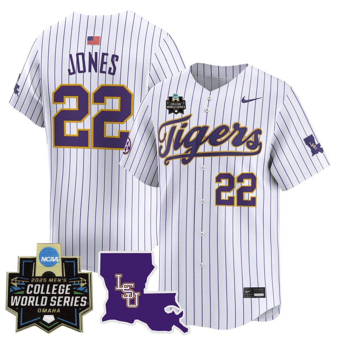 LSU 24/25 Jersey - 2025 College World Series Patch - Stitched