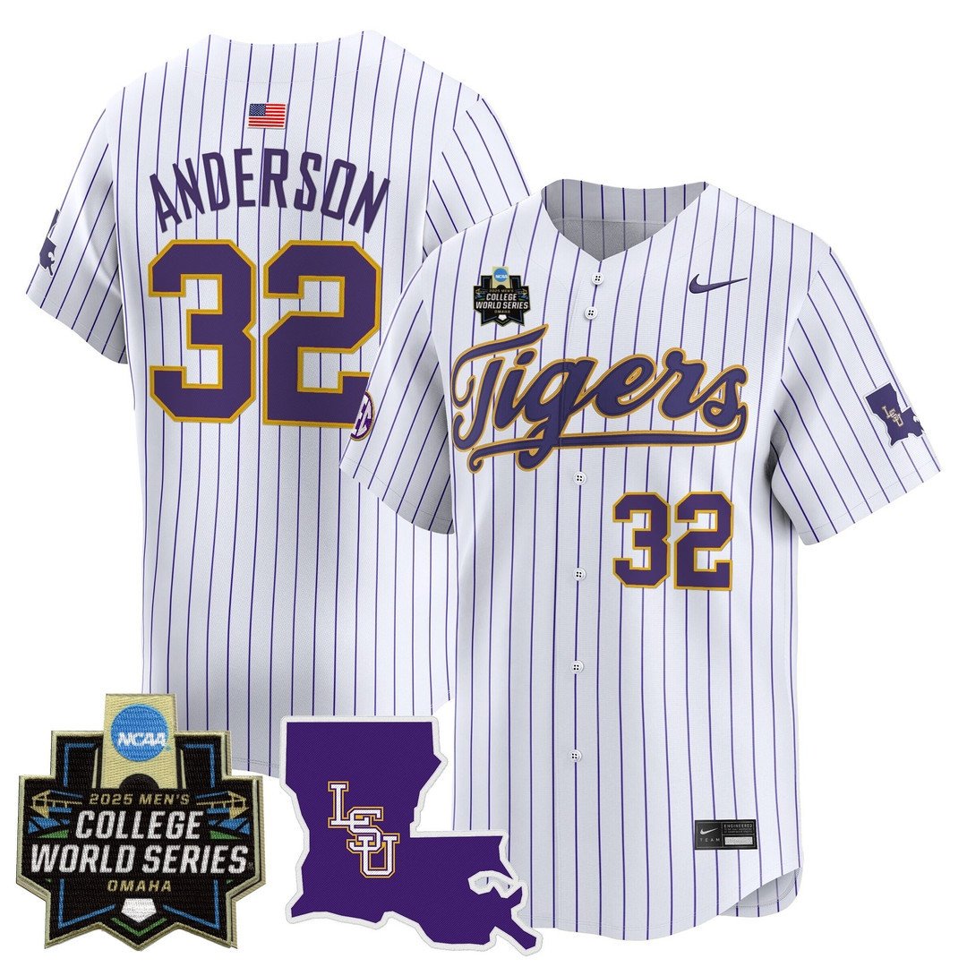 LSU 24/25 Jersey - 2025 College World Series Patch - Stitched