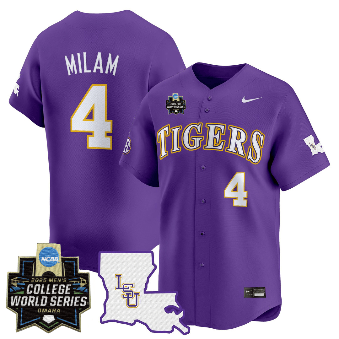 LSU 24/25 Jersey - 2025 College World Series Patch - Stitched