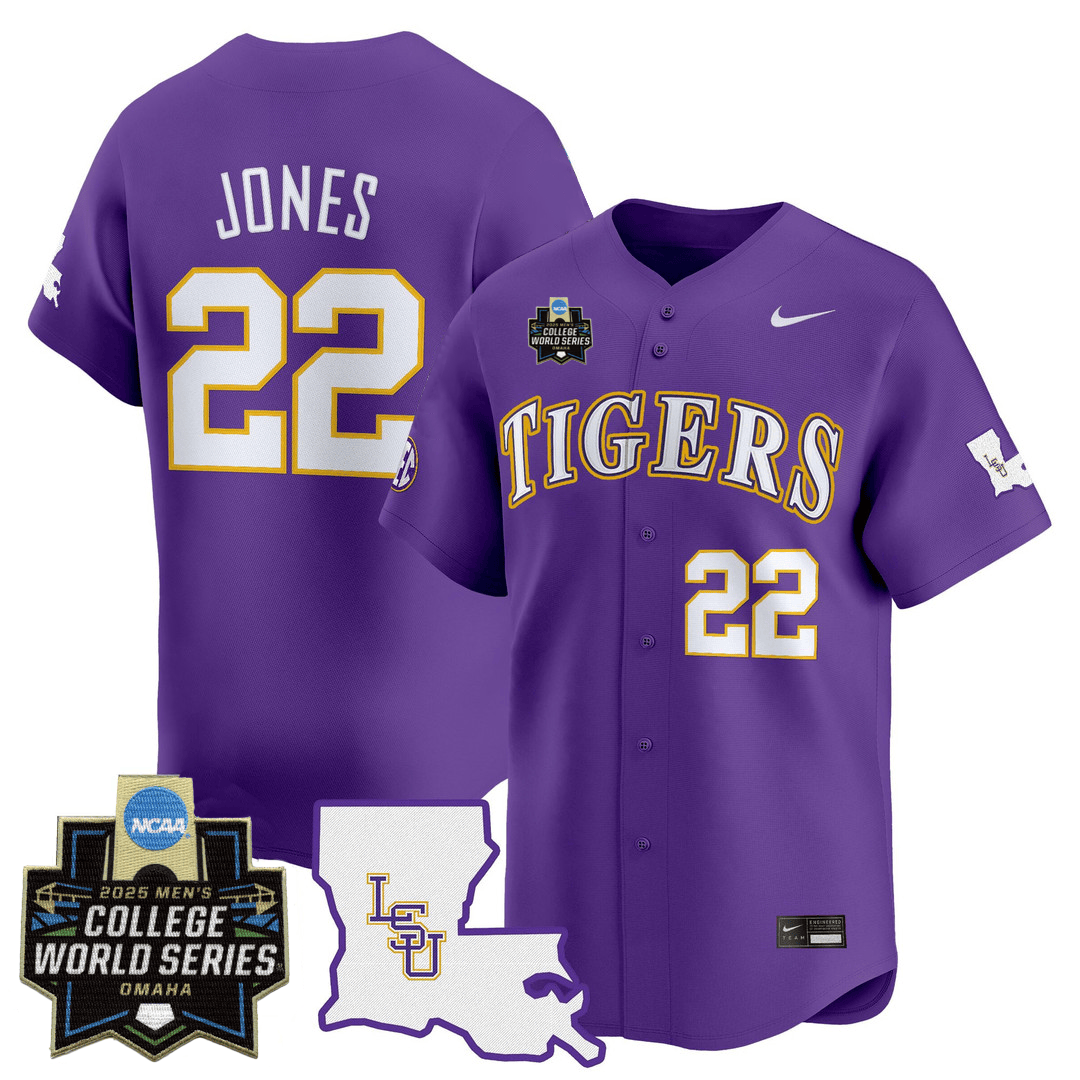 LSU 24/25 Jersey - 2025 College World Series Patch - Stitched
