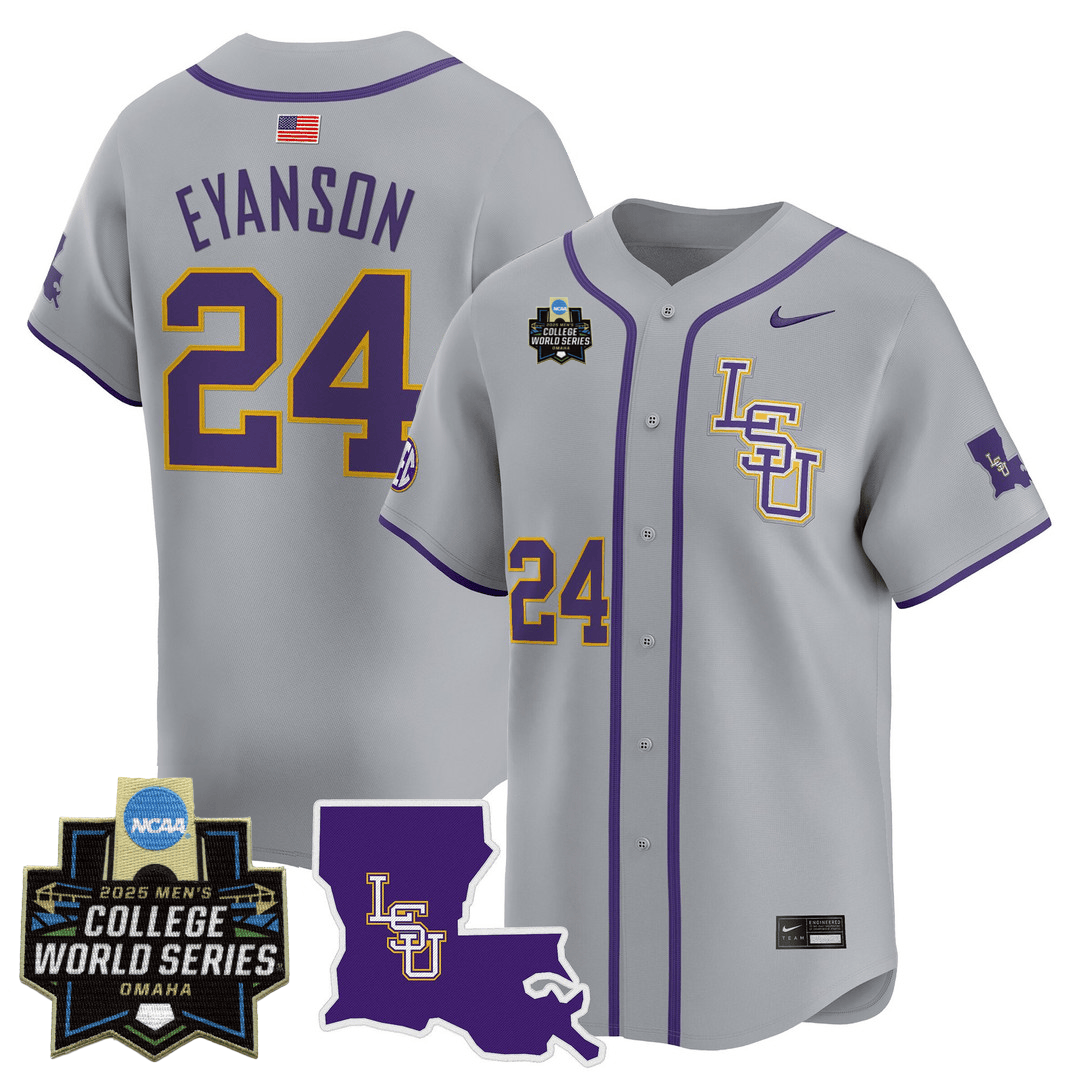 LSU 24/25 Jersey - 2025 College World Series Patch - Stitched