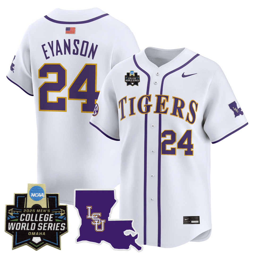LSU 24/25 Jersey - 2025 College World Series Patch - Stitched