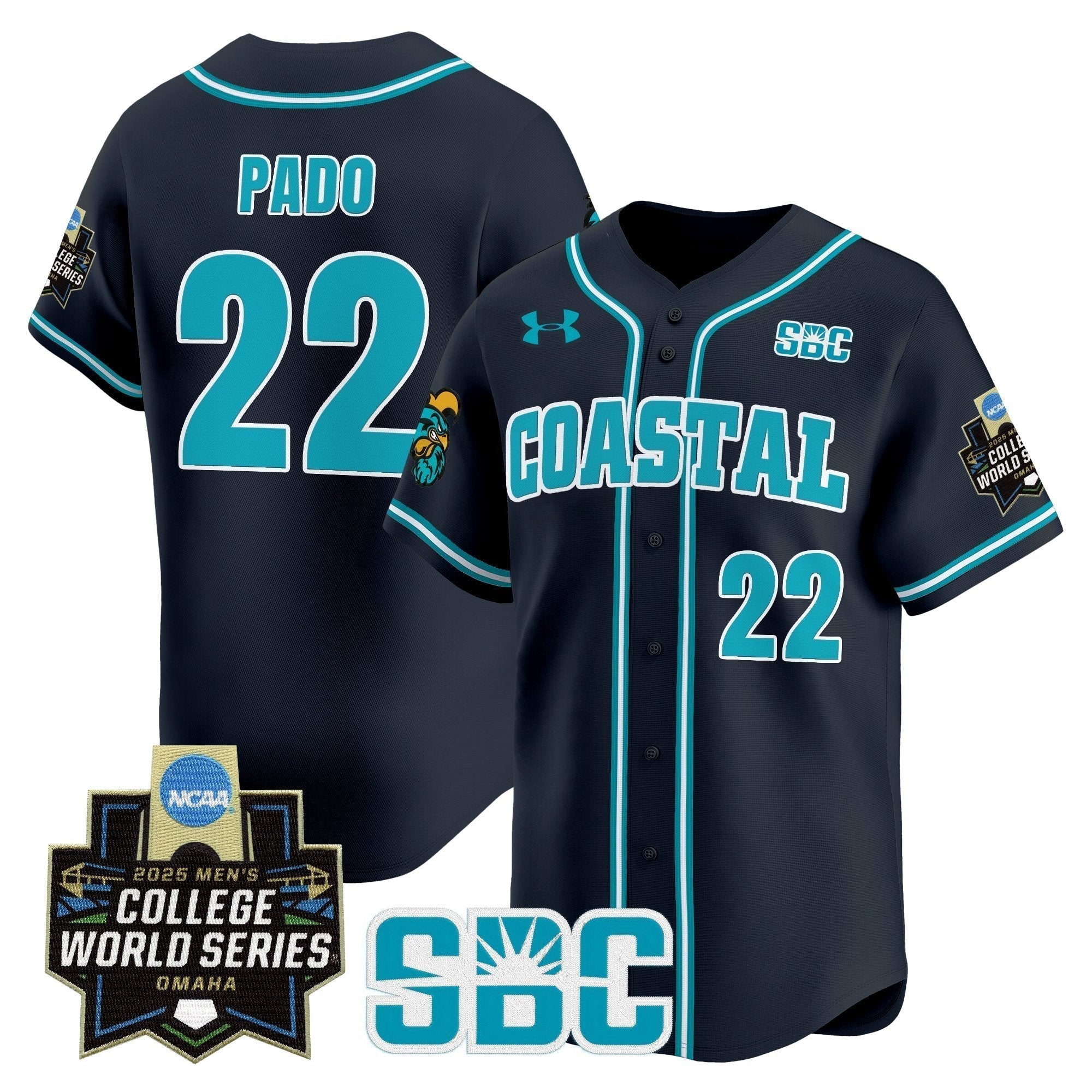 Coastal Carolina Chanticleers 2025 World Series Vapor Premier Limited Jersey - Stitched