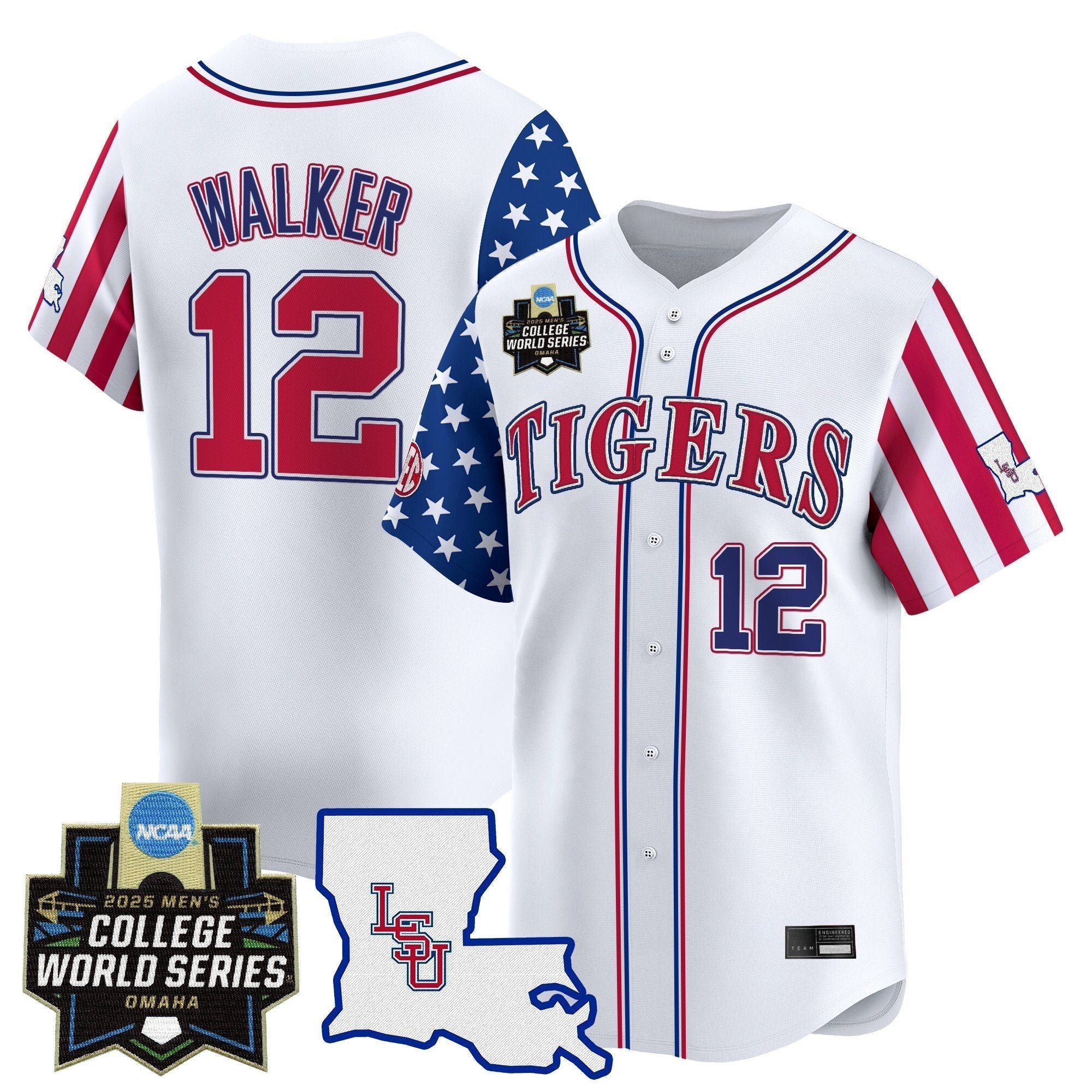LSU 2025 Independence Day Vapor Premier Limited Jersey - World Series Patch - Stitched