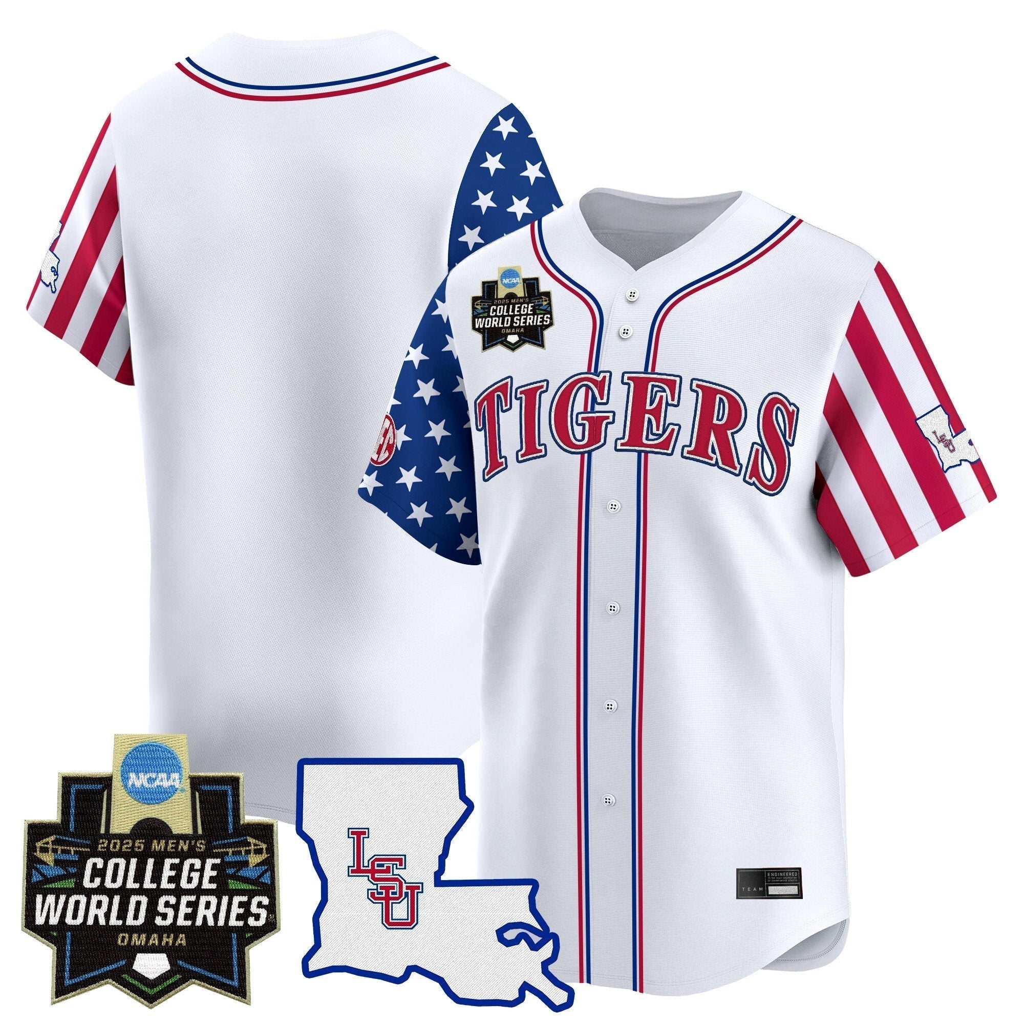 LSU 2025 Independence Day Vapor Premier Limited Jersey - World Series Patch - Stitched