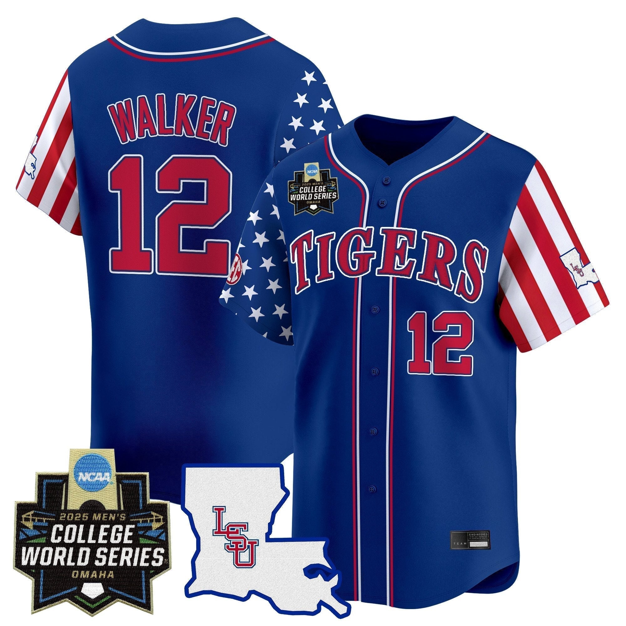 LSU 2025 Independence Day Vapor Premier Limited Jersey - World Series Patch - Stitched