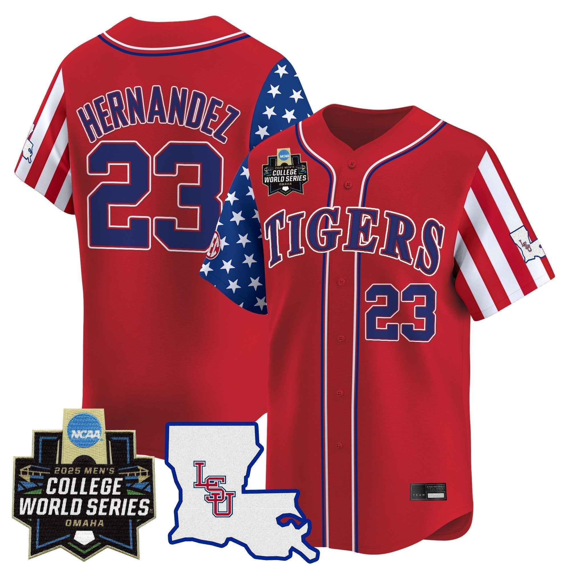 LSU 2025 Independence Day Vapor Premier Limited Jersey - World Series Patch - Stitched