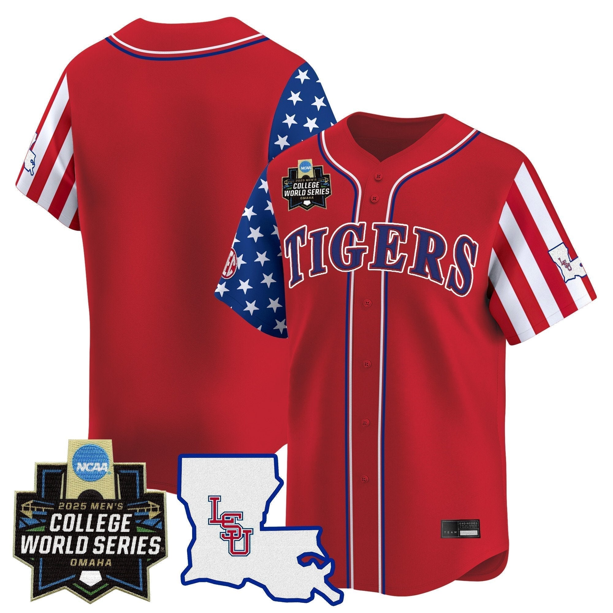 LSU 2025 Independence Day Vapor Premier Limited Jersey - World Series Patch - Stitched