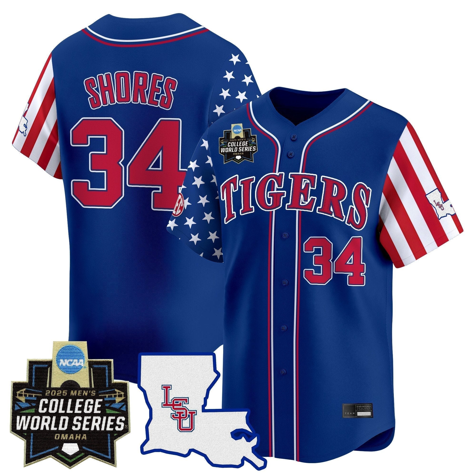LSU 2025 Independence Day Vapor Premier Limited Jersey - World Series Patch - Stitched