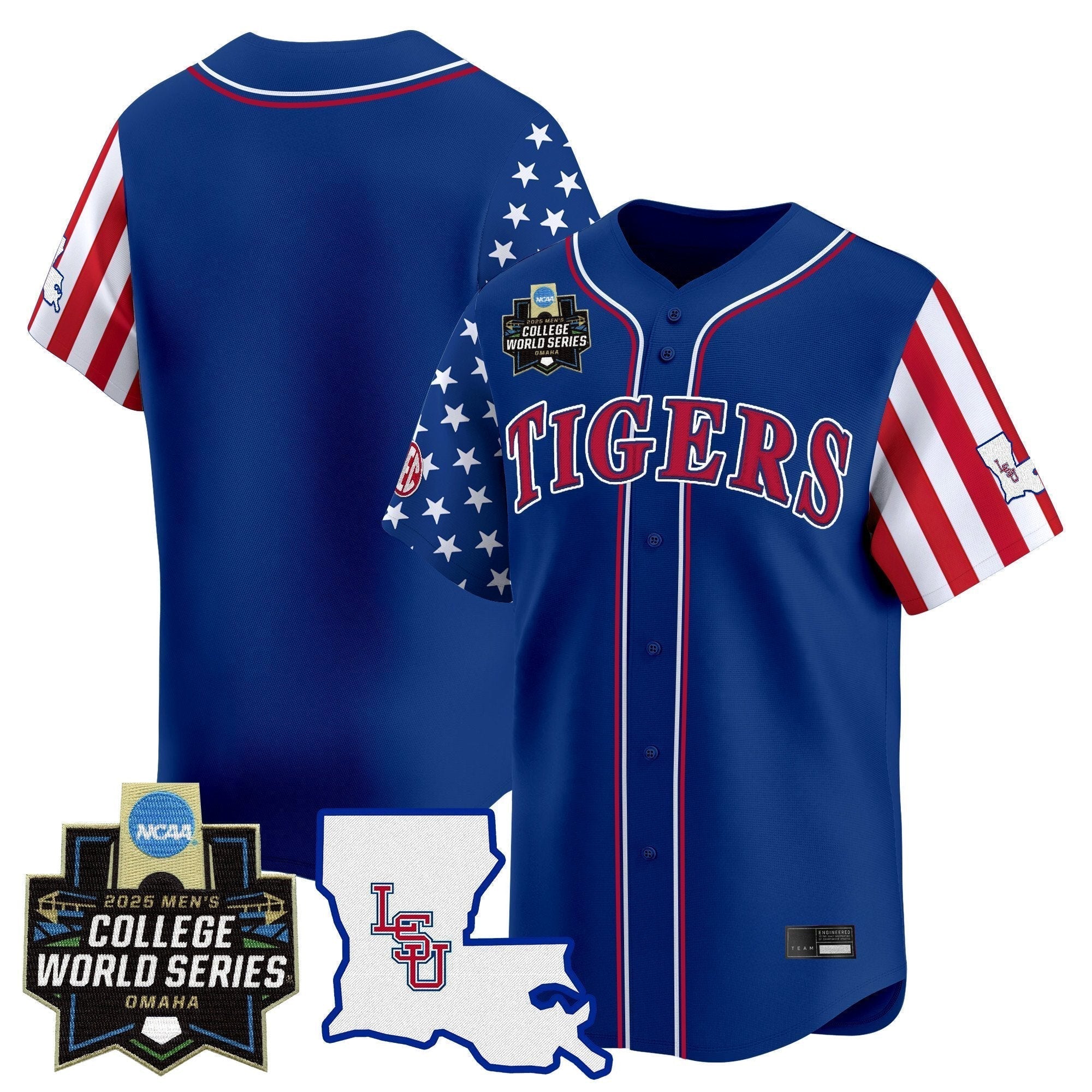 LSU 2025 Independence Day Vapor Premier Limited Jersey - World Series Patch - Stitched