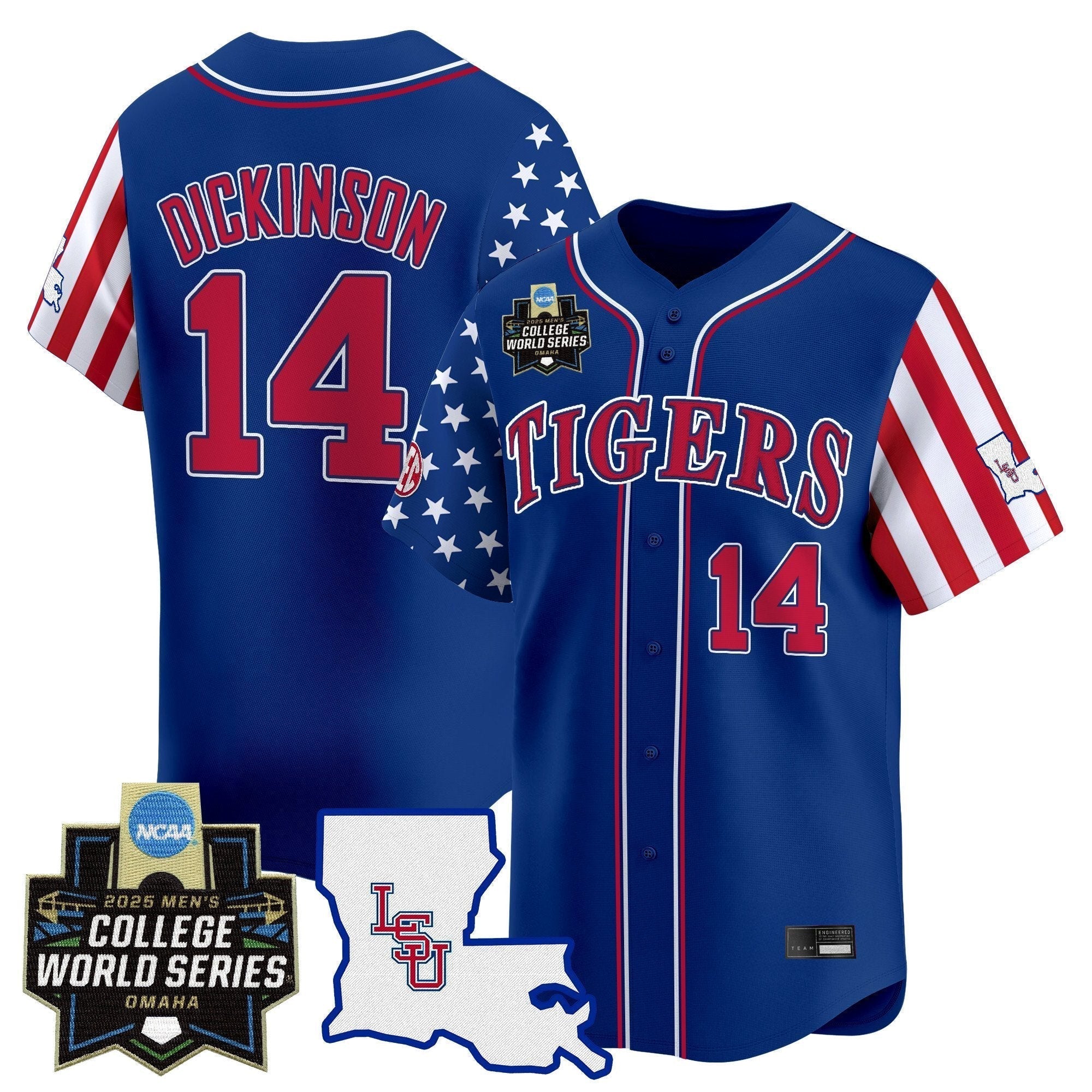 LSU 2025 Independence Day Vapor Premier Limited Jersey - World Series Patch - Stitched