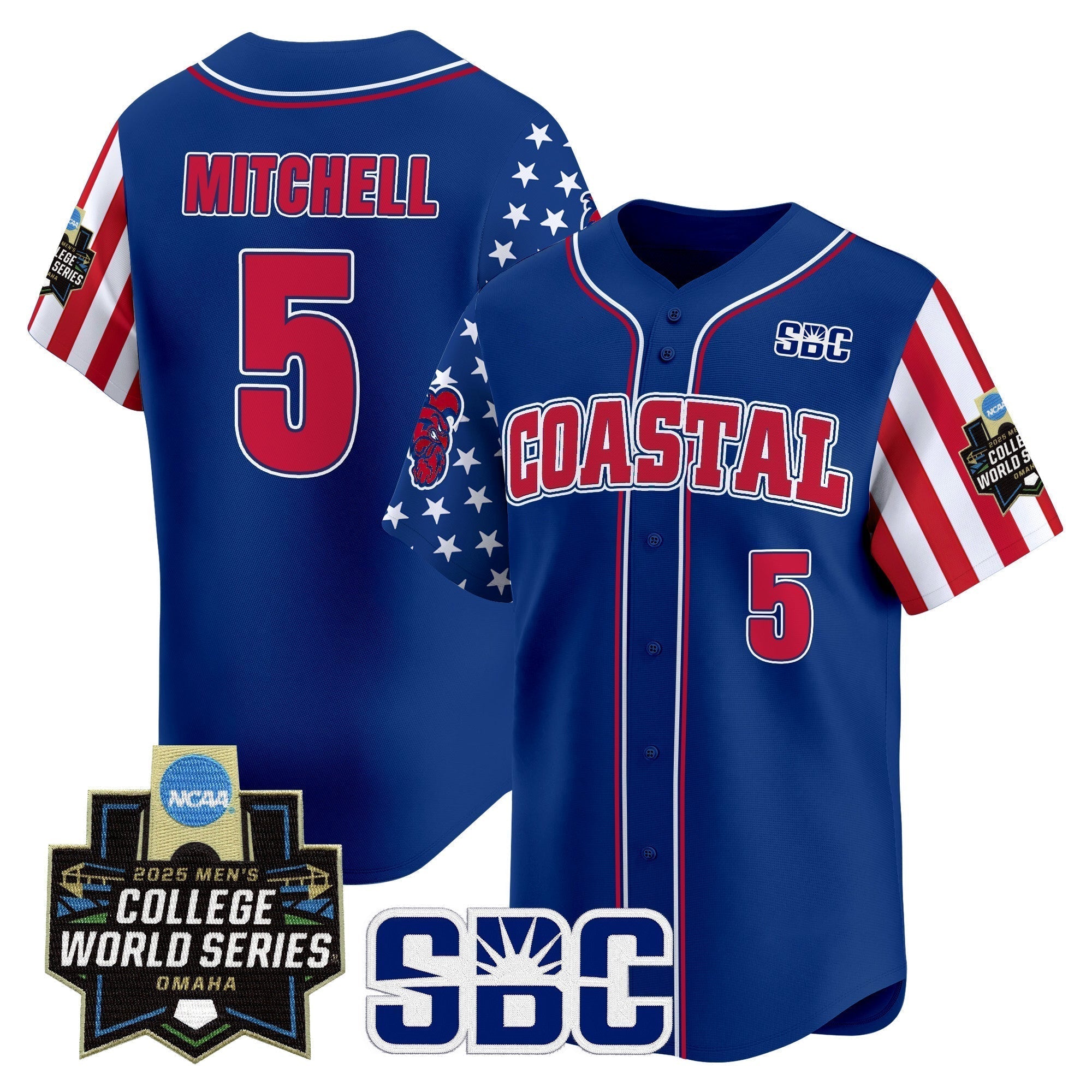 Coastal Carolina Chanticleers 2025 Independence Day Vapor Premier Limited Jersey - World Series Patch - Stitched