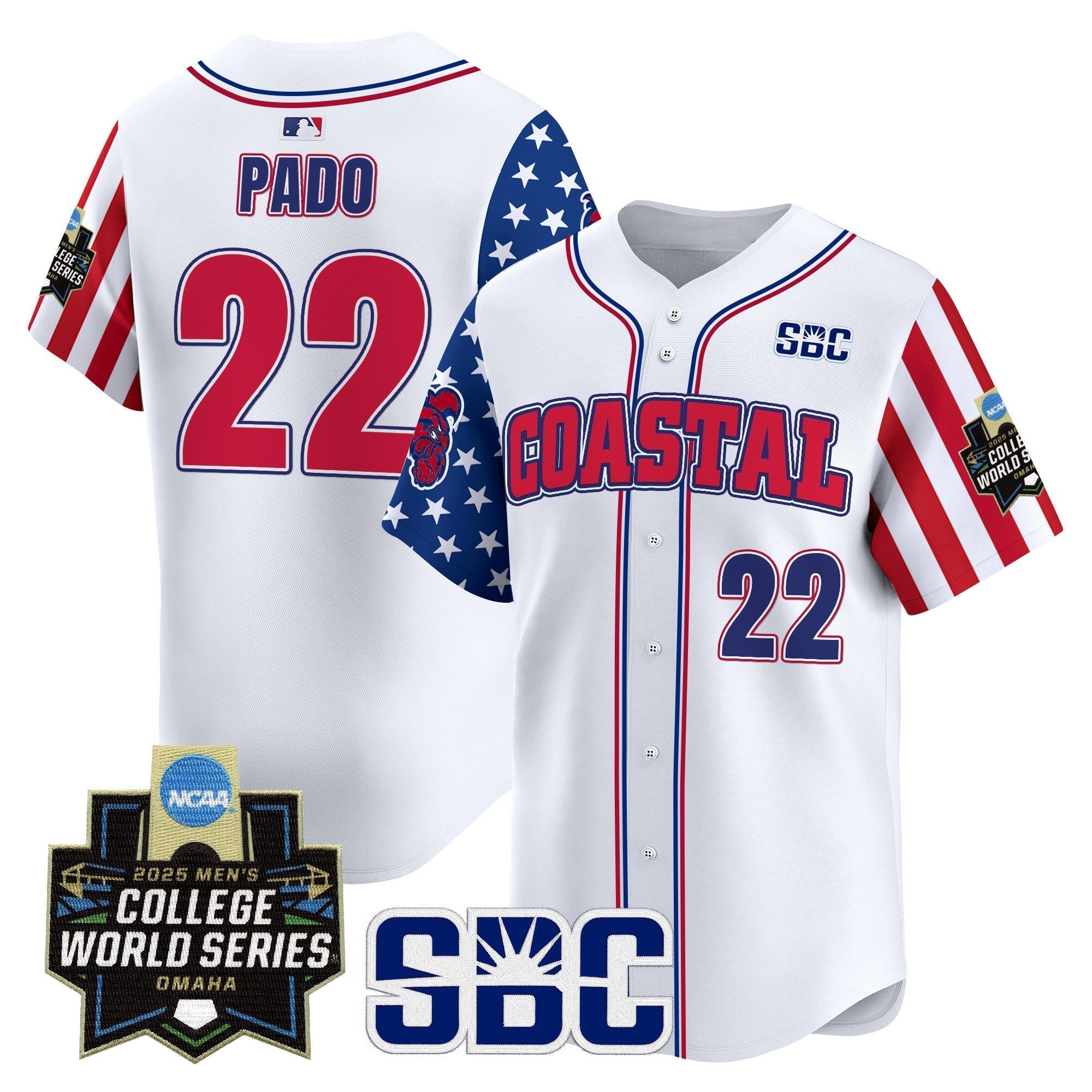 Coastal Carolina Chanticleers 2025 Independence Day Vapor Premier Limited Jersey - World Series Patch - Stitched