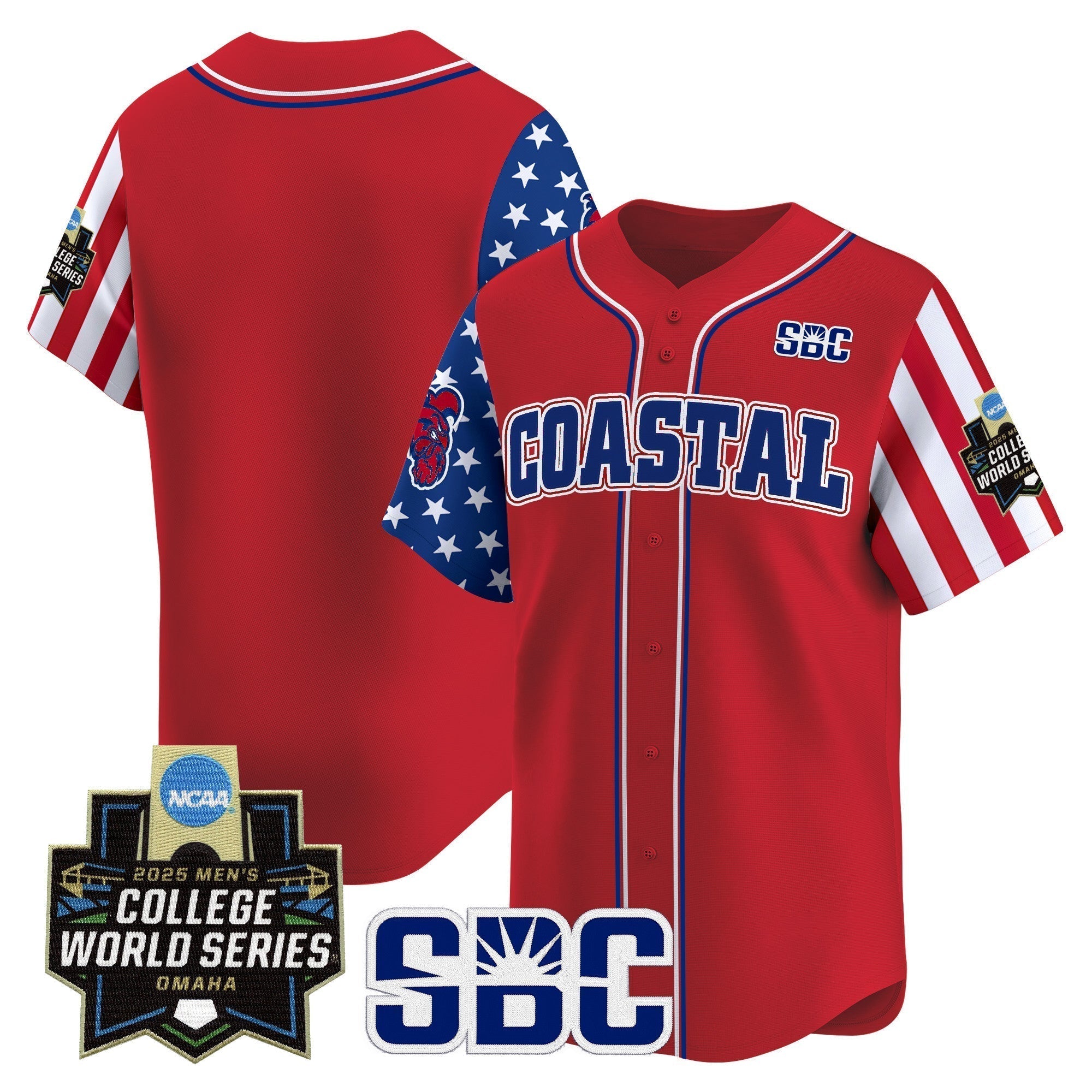Coastal Carolina Chanticleers 2025 Independence Day Vapor Premier Limited Jersey - World Series Patch - Stitched