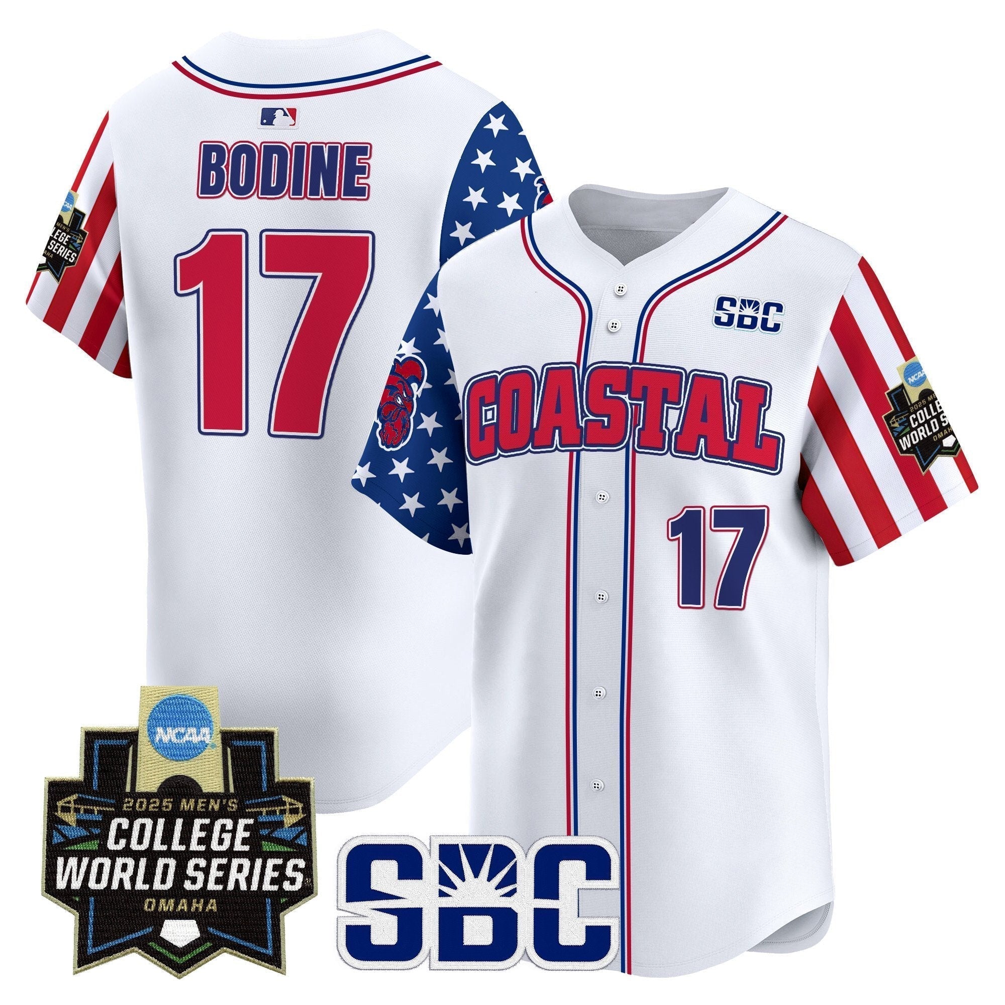 Coastal Carolina Chanticleers 2025 Independence Day Vapor Premier Limited Jersey - World Series Patch - Stitched