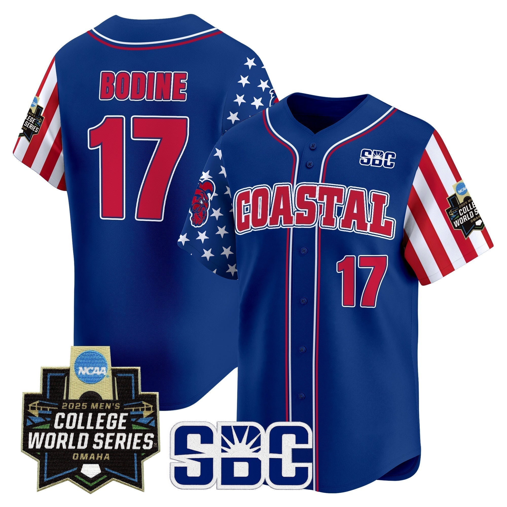 Coastal Carolina Chanticleers 2025 Independence Day Vapor Premier Limited Jersey - World Series Patch - Stitched