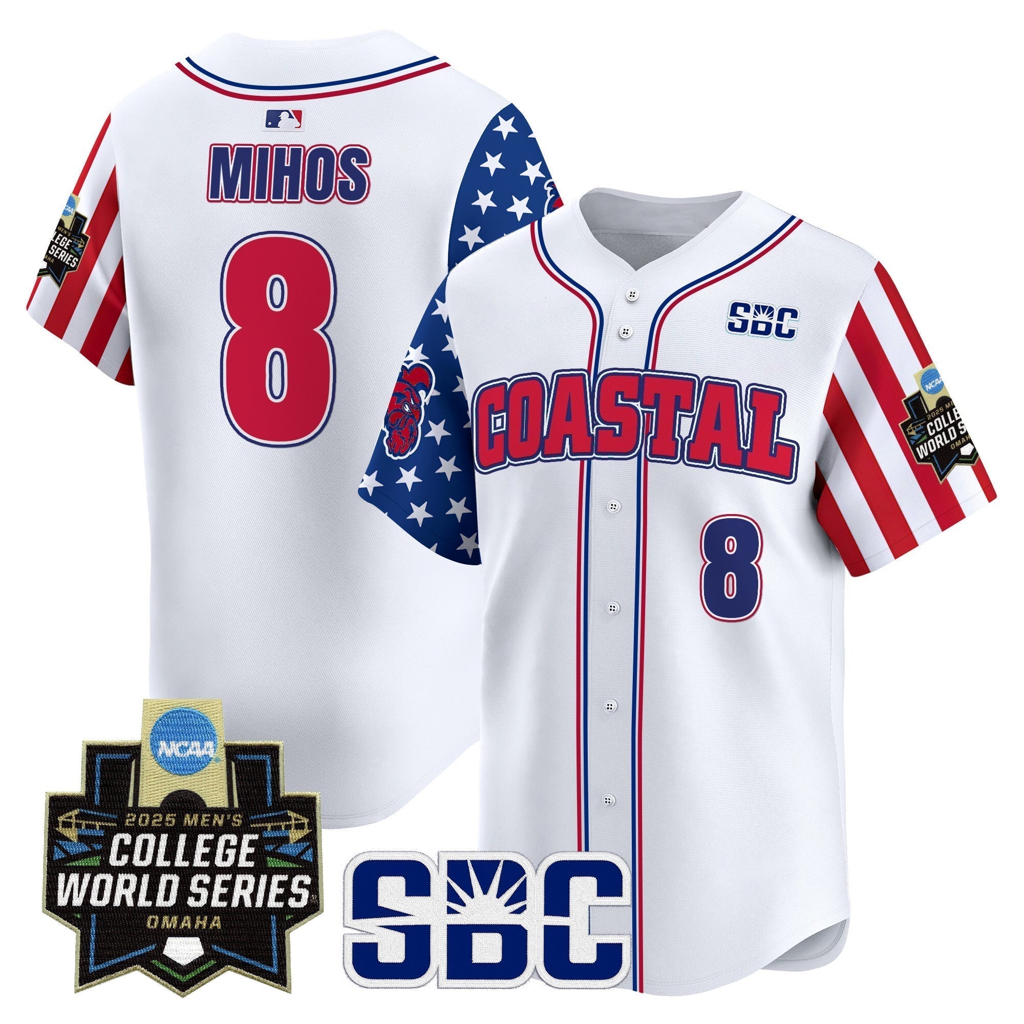 Coastal Carolina Chanticleers 2025 Independence Day Vapor Premier Limited Jersey - World Series Patch - Stitched