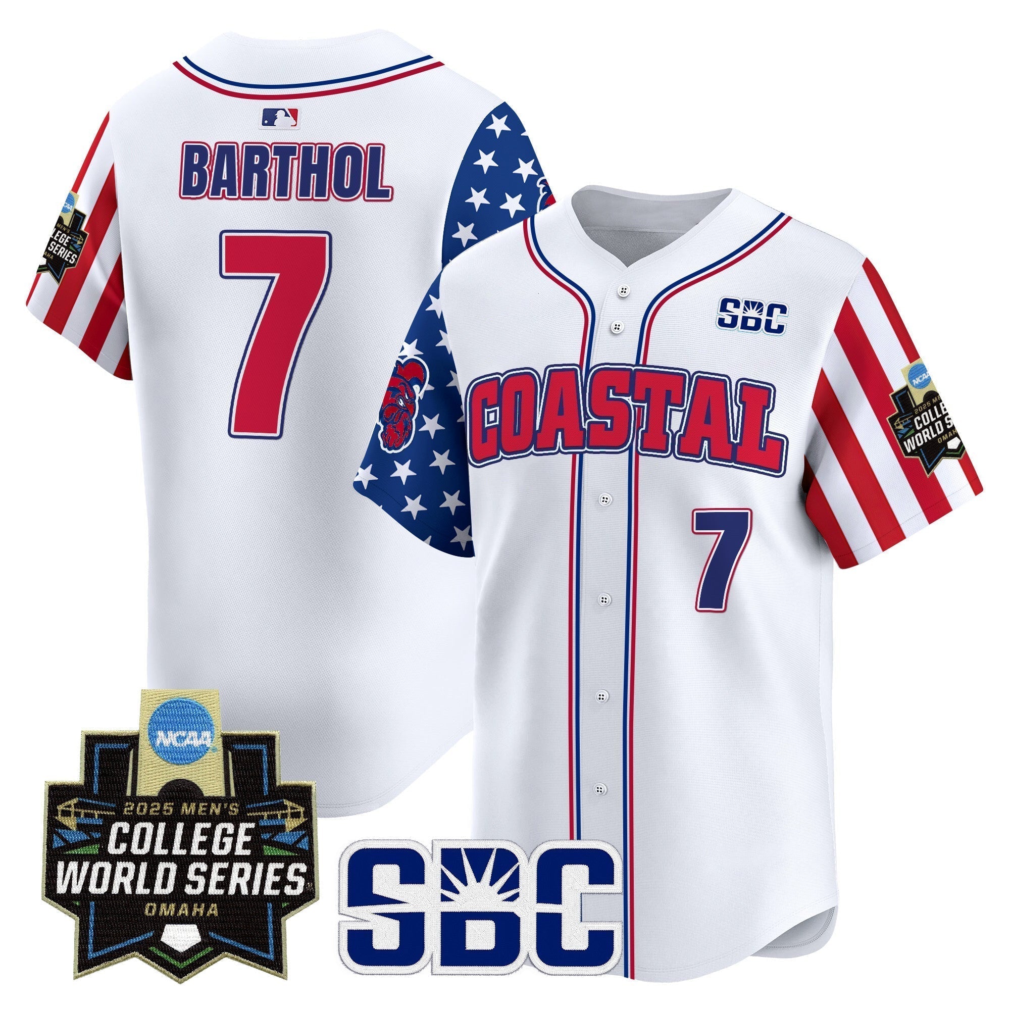Coastal Carolina Chanticleers 2025 Independence Day Vapor Premier Limited Jersey - World Series Patch - Stitched