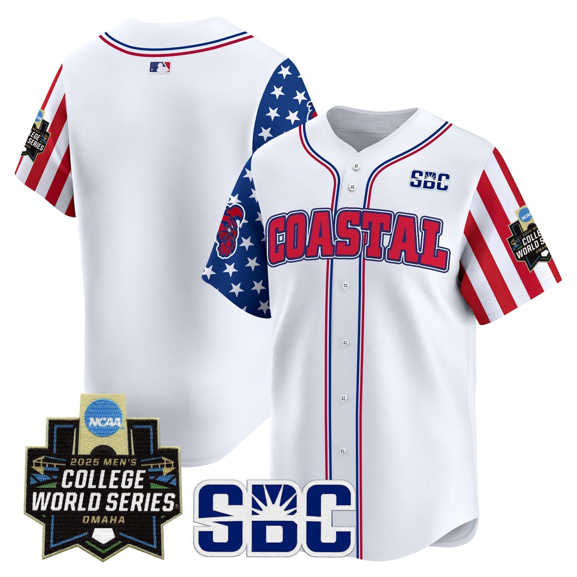 Coastal Carolina Chanticleers 2025 Independence Day Vapor Premier Limited Jersey - World Series Patch - Stitched