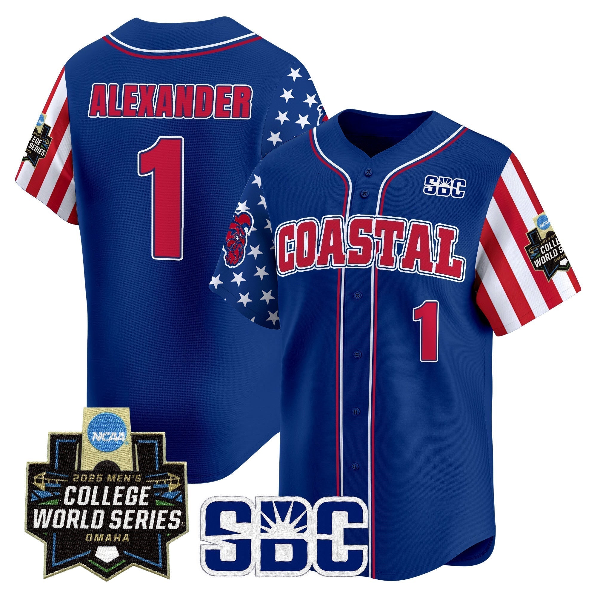 Coastal Carolina Chanticleers 2025 Independence Day Vapor Premier Limited Jersey - World Series Patch - Stitched