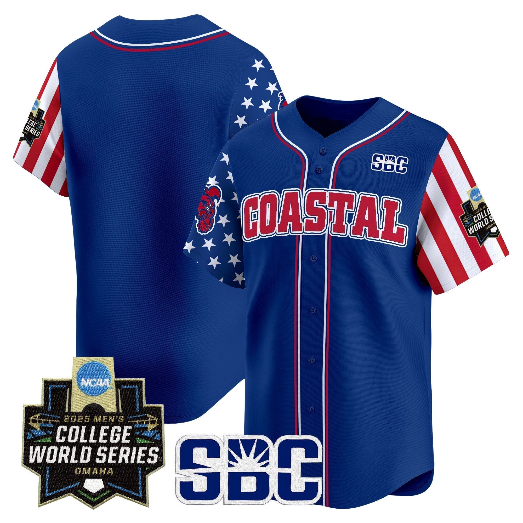 Coastal Carolina Chanticleers 2025 Independence Day Vapor Premier Limited Jersey - World Series Patch - Stitched