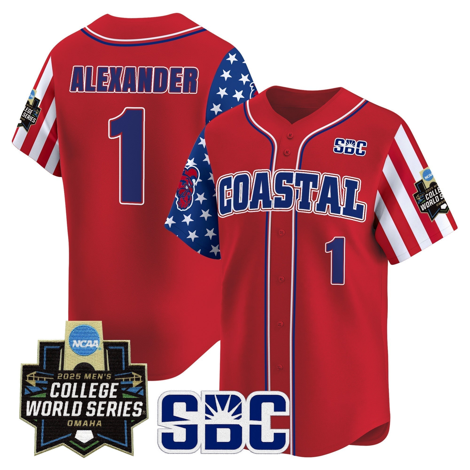 Coastal Carolina Chanticleers 2025 Independence Day Vapor Premier Limited Jersey - World Series Patch - Stitched