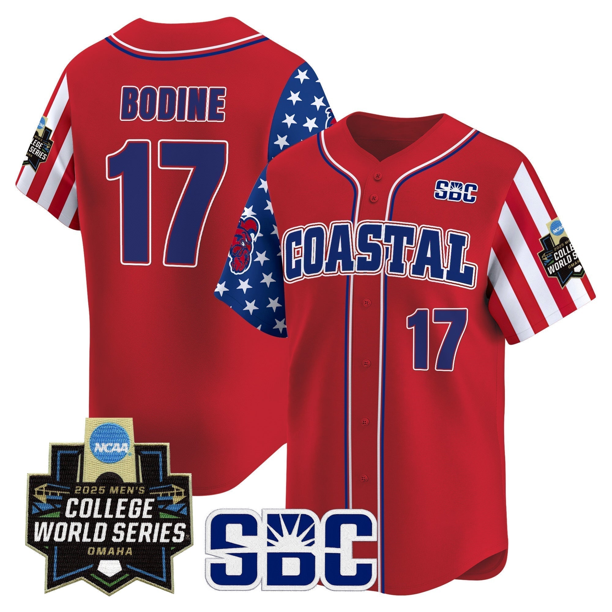 Coastal Carolina Chanticleers 2025 Independence Day Vapor Premier Limited Jersey - World Series Patch - Stitched