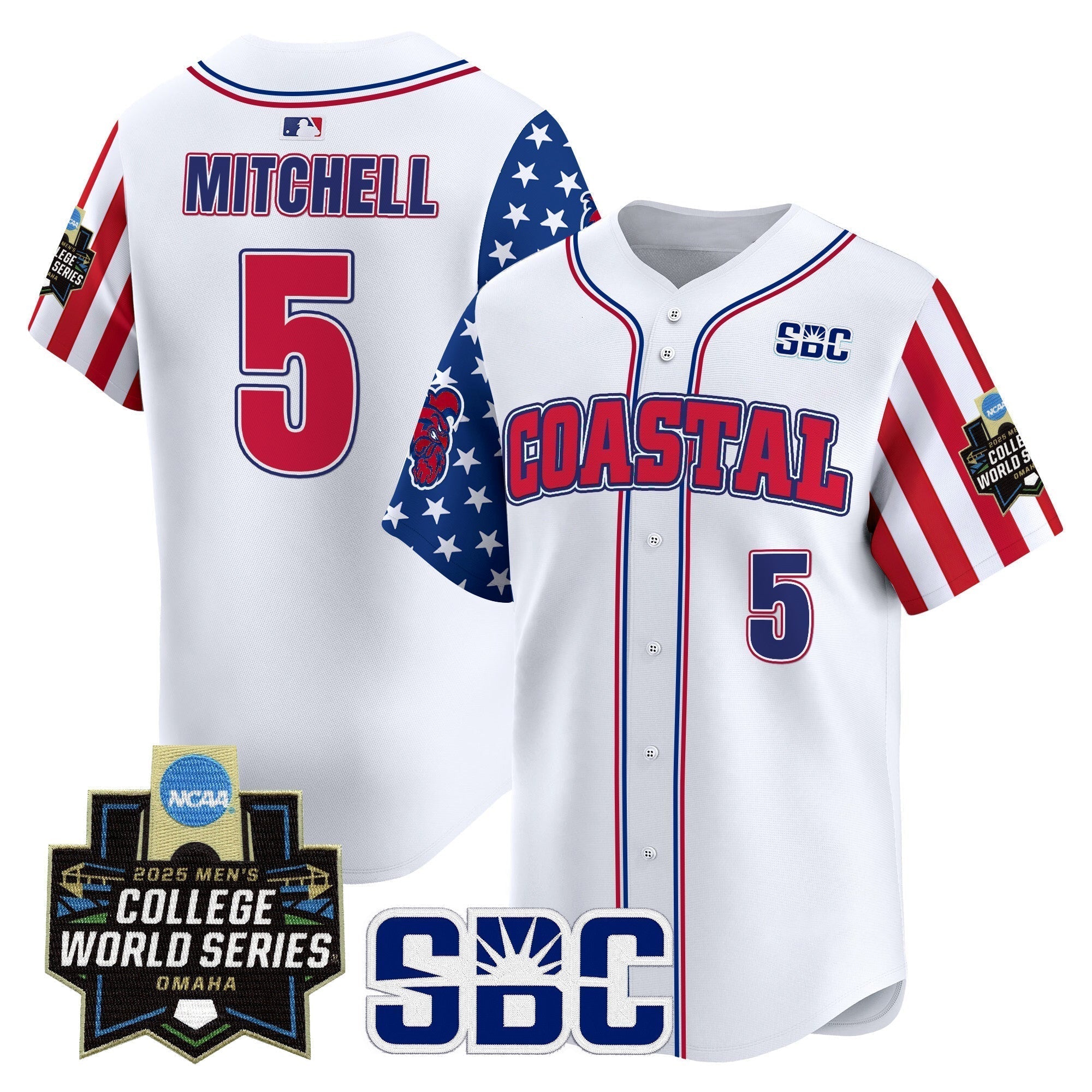 Coastal Carolina Chanticleers 2025 Independence Day Vapor Premier Limited Jersey - World Series Patch - Stitched