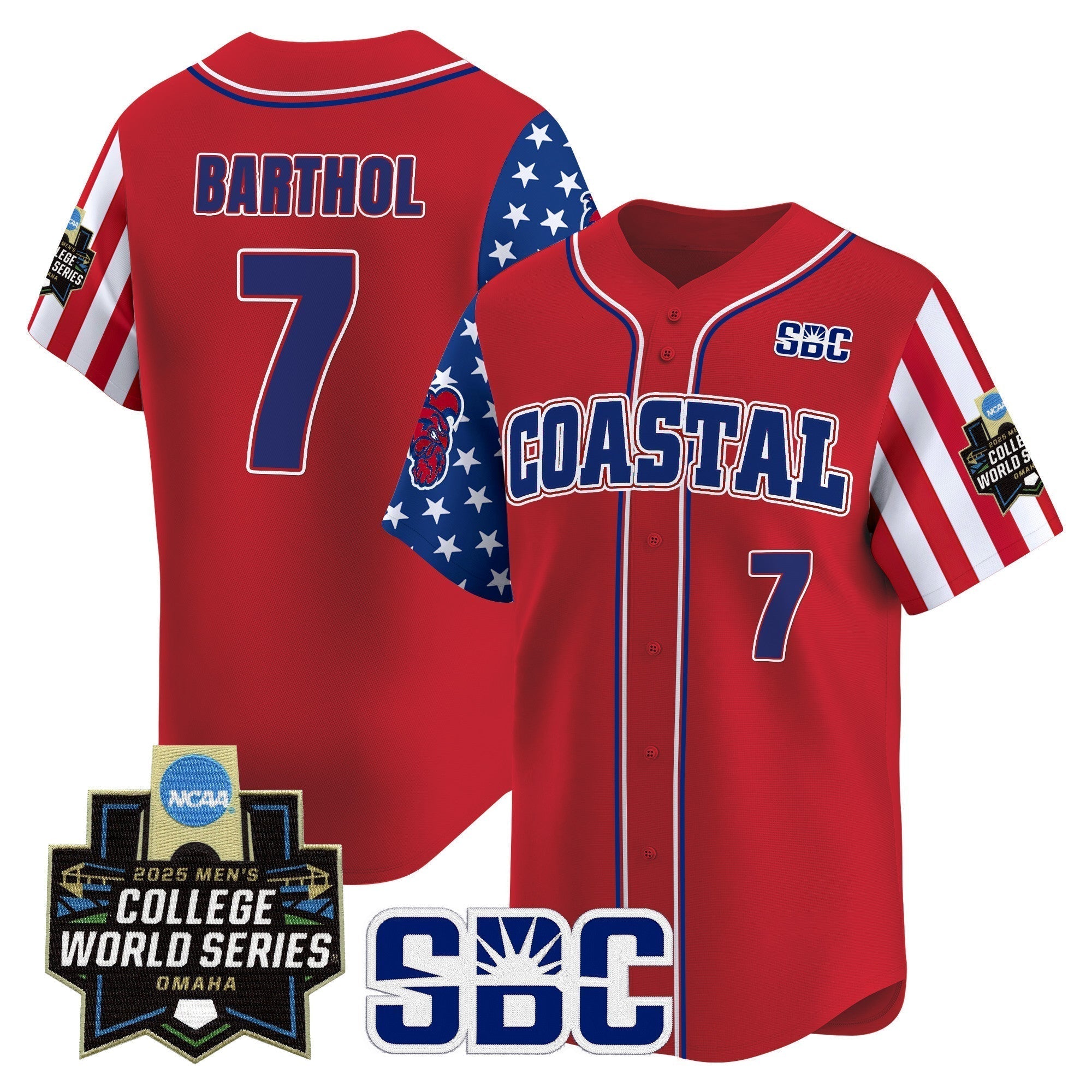 Coastal Carolina Chanticleers 2025 Independence Day Vapor Premier Limited Jersey - World Series Patch - Stitched