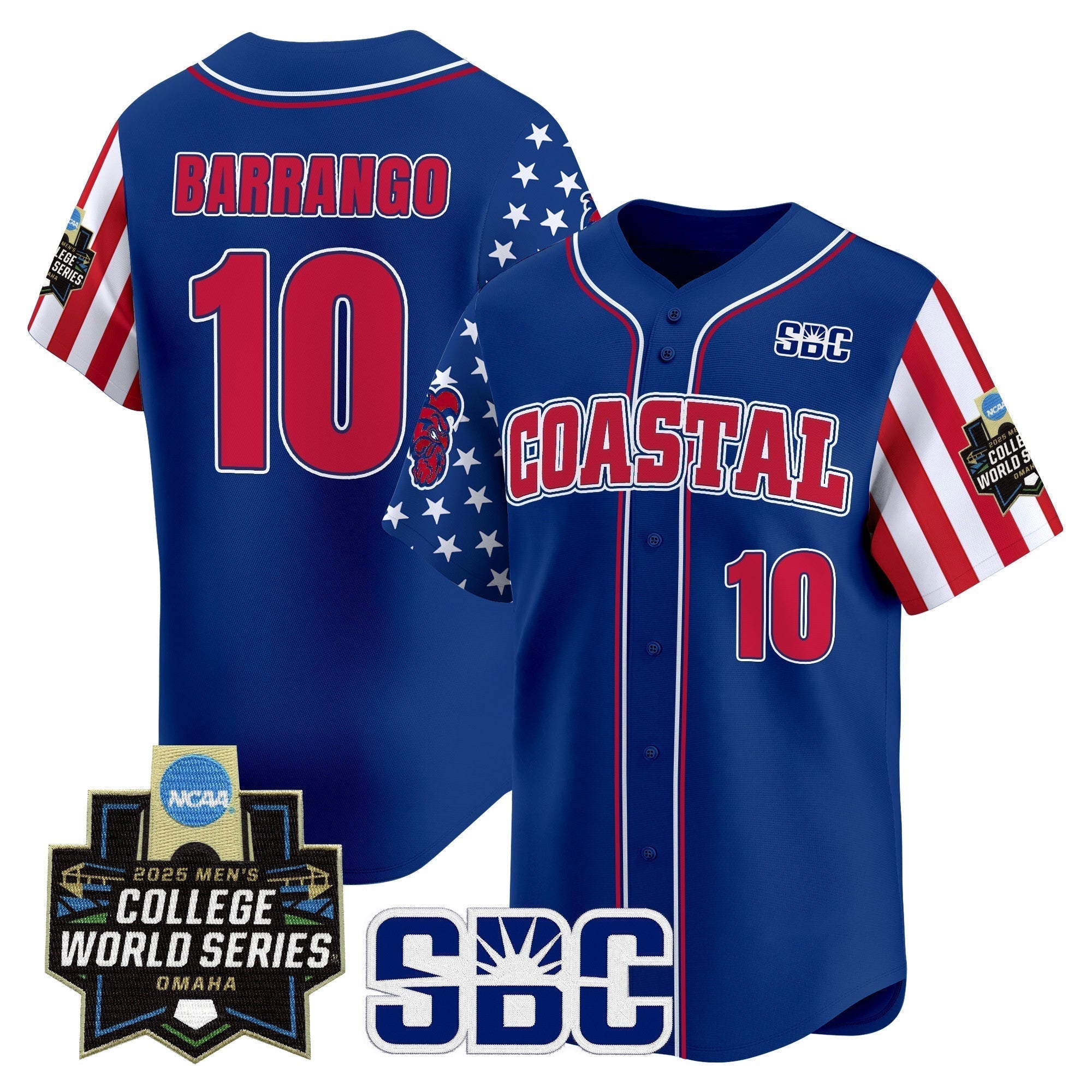 Coastal Carolina Chanticleers 2025 Independence Day Vapor Premier Limited Jersey - World Series Patch - Stitched