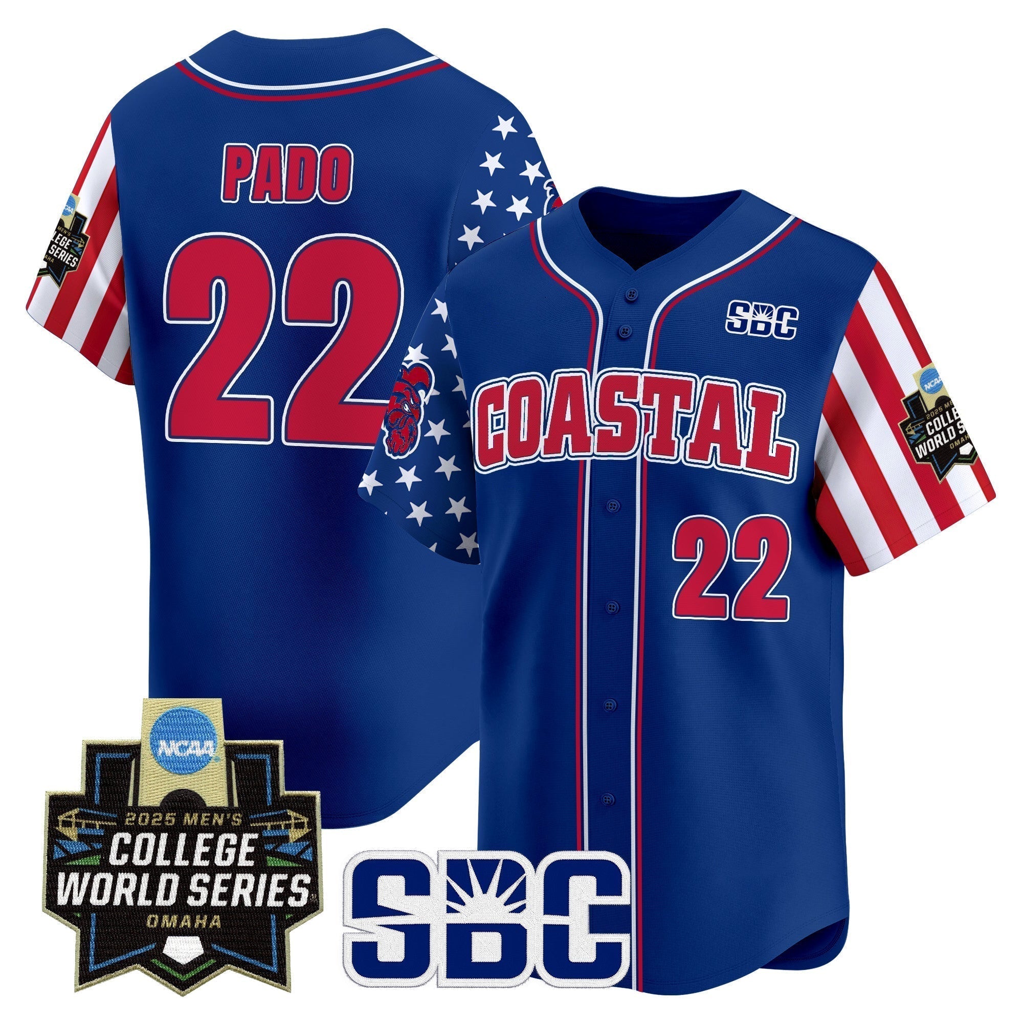 Coastal Carolina Chanticleers 2025 Independence Day Vapor Premier Limited Jersey - World Series Patch - Stitched