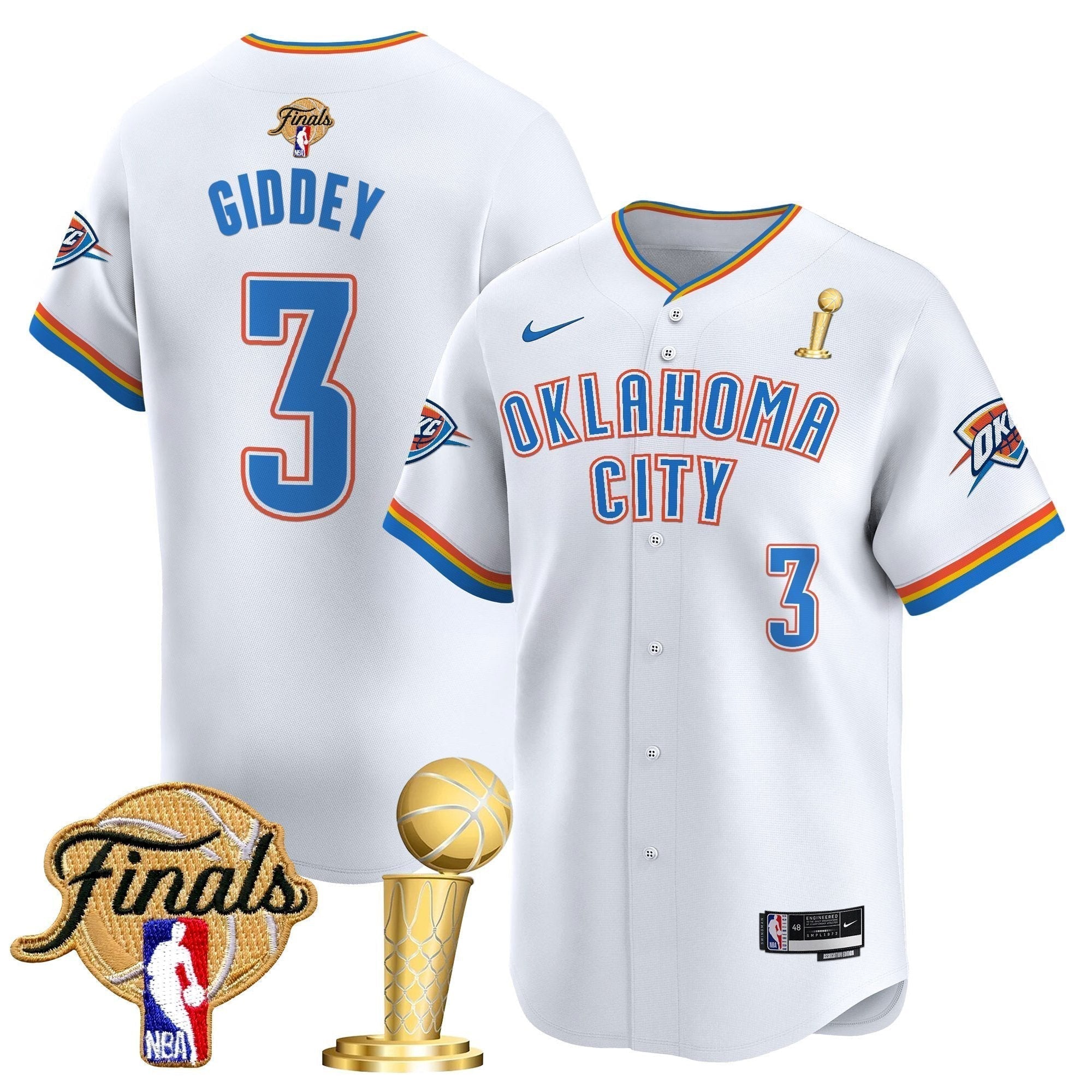 OKC 2025 Champions Vapor Baseball Jersey - Stitched