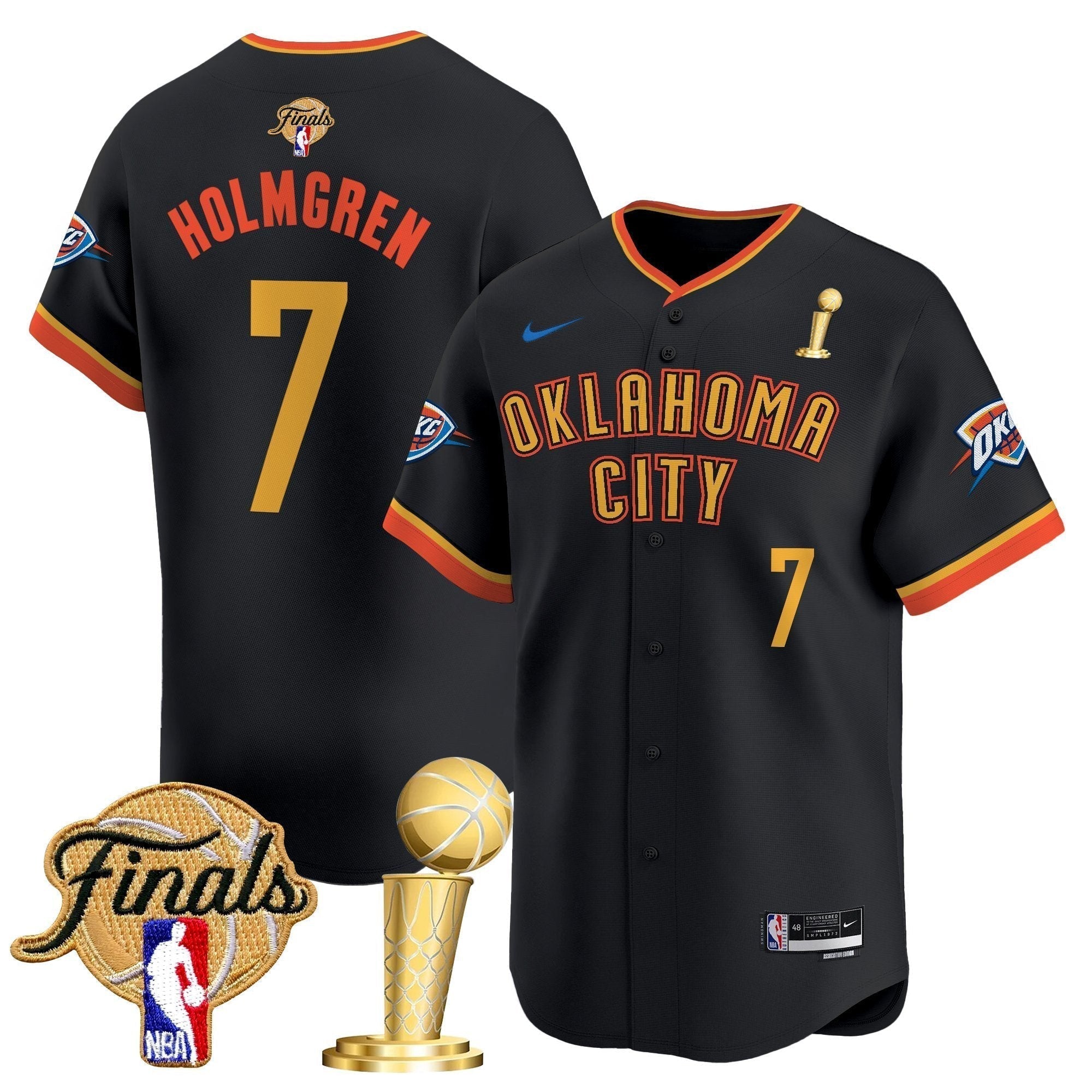 OKC 2025 Champions Vapor Baseball Jersey - Stitched