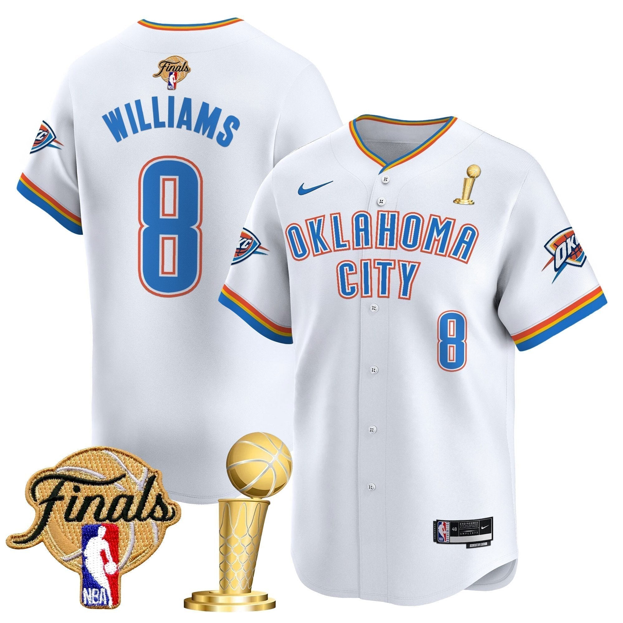 OKC 2025 Champions Vapor Baseball Jersey - Stitched