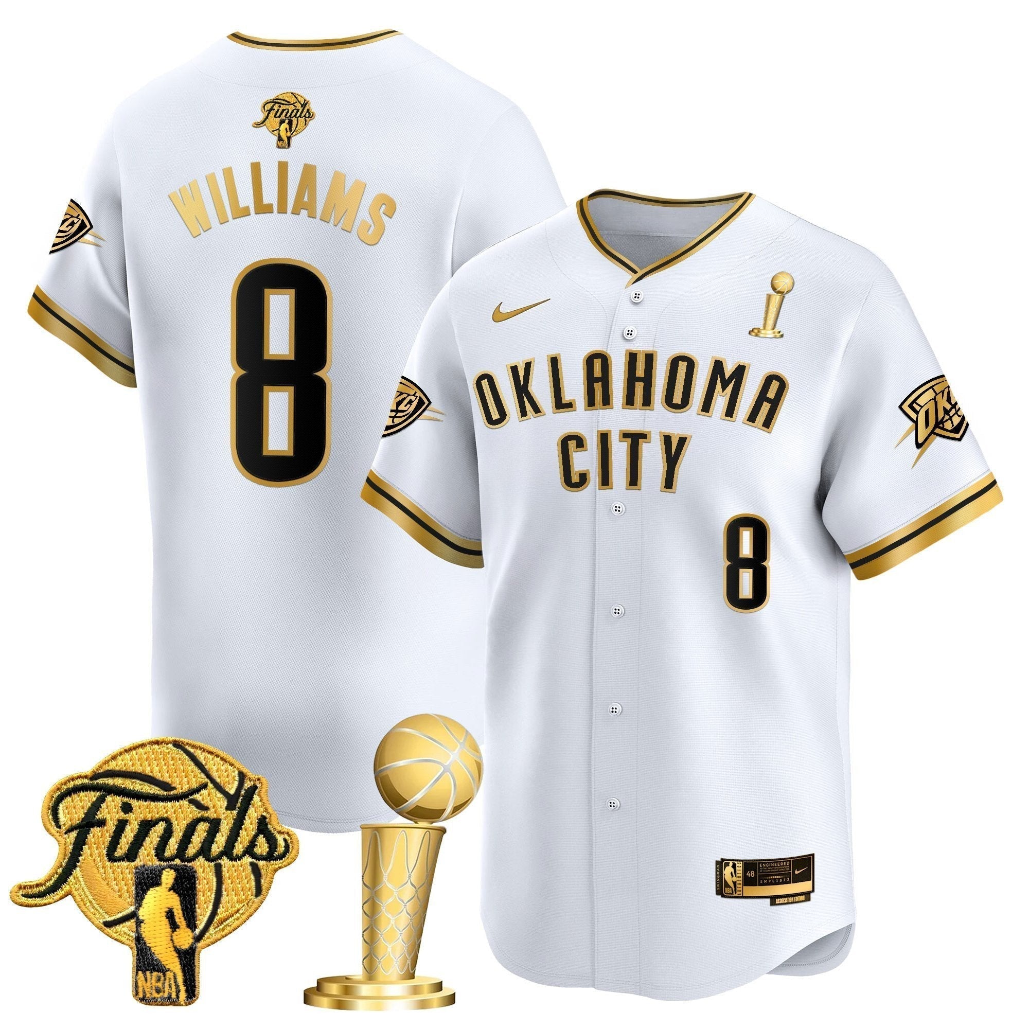 OKC 2025 Champions Vapor Baseball Jersey - Stitched