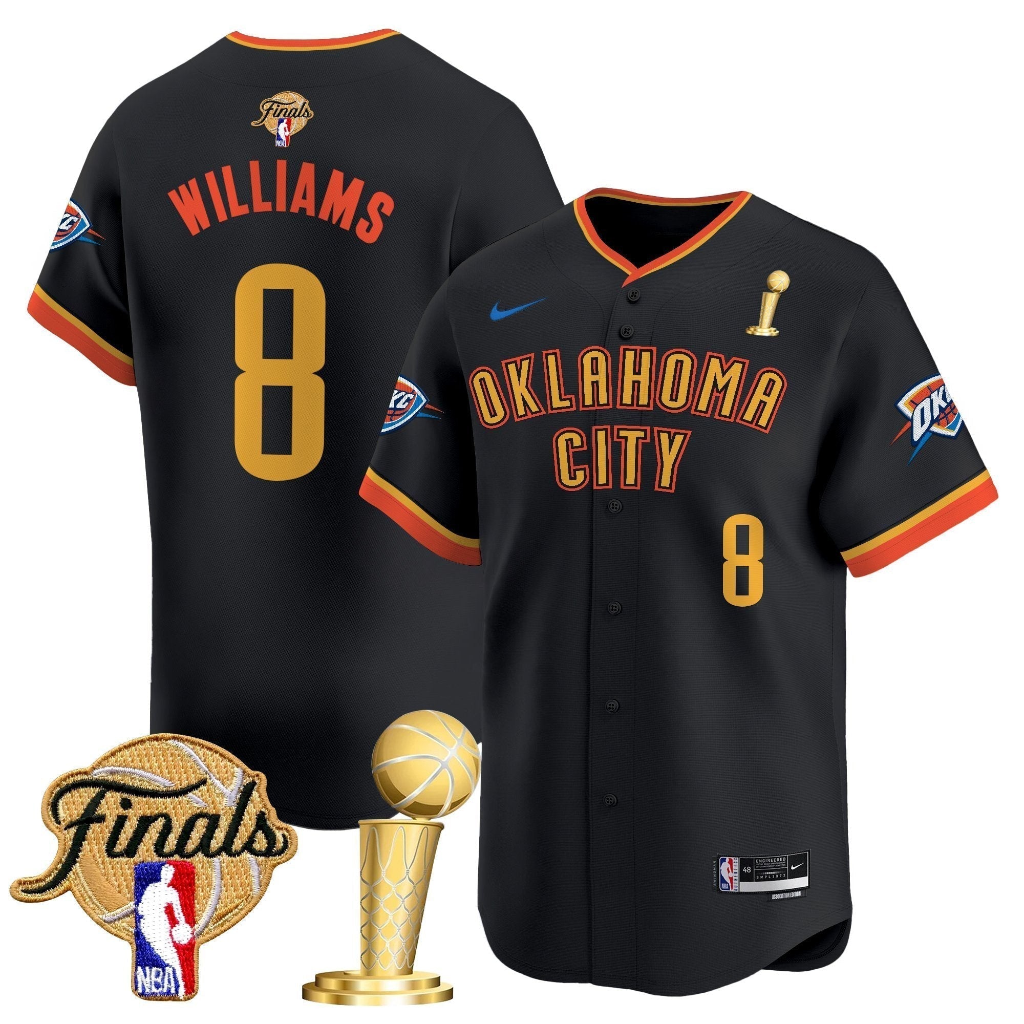 OKC 2025 Champions Vapor Baseball Jersey - Stitched