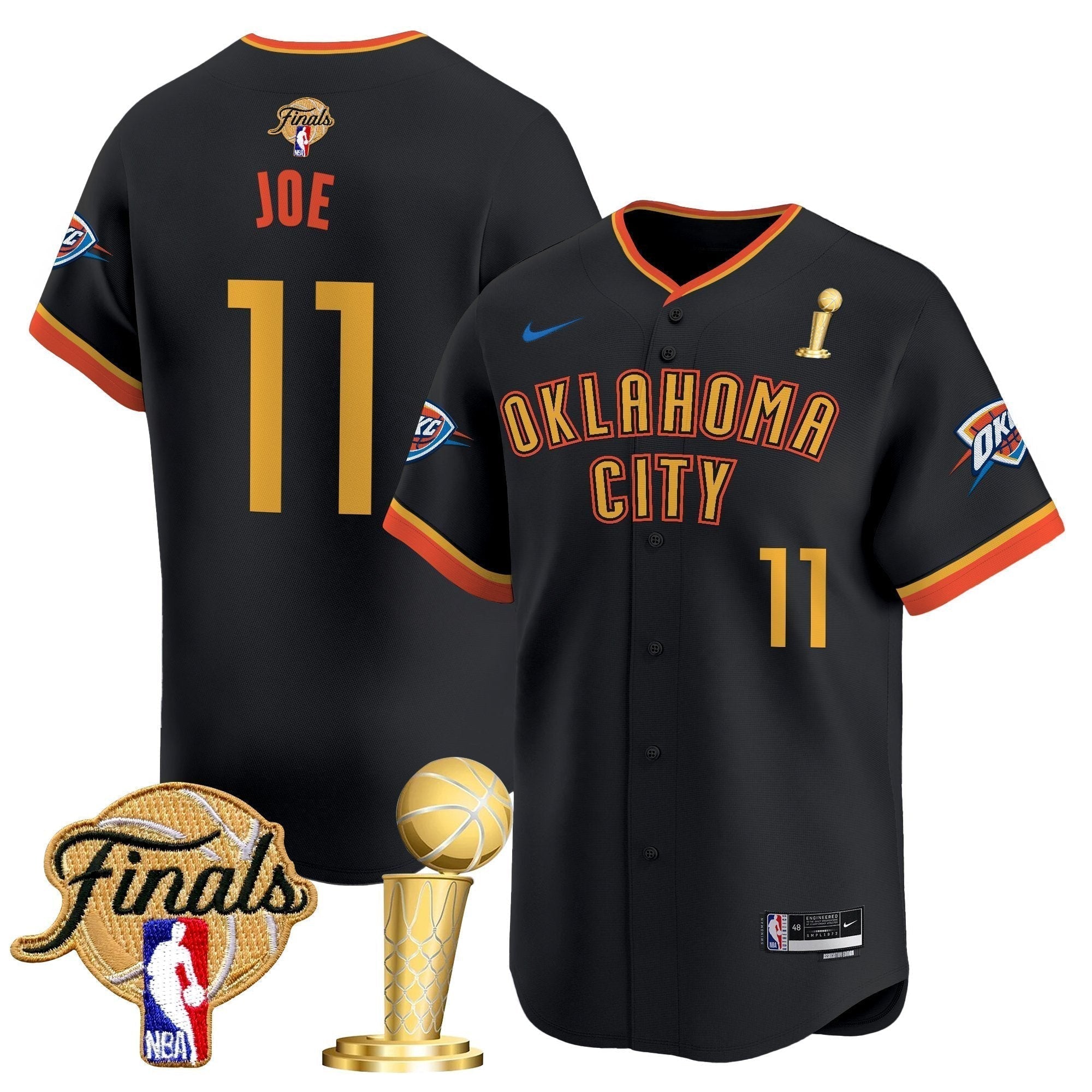 OKC 2025 Champions Vapor Baseball Jersey - Stitched