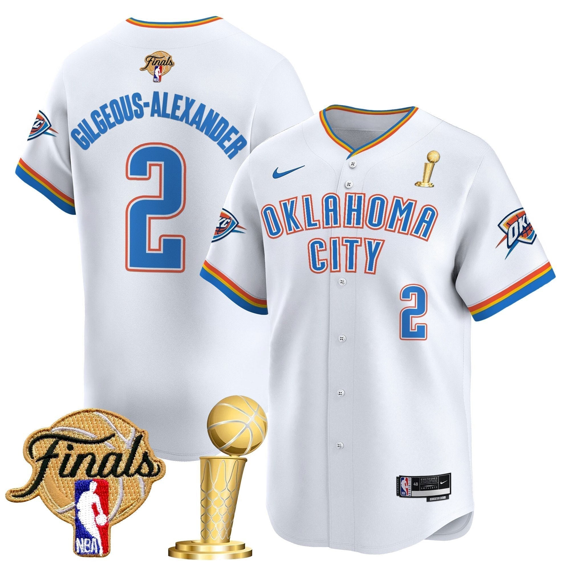 OKC 2025 Champions Vapor Baseball Jersey - Stitched