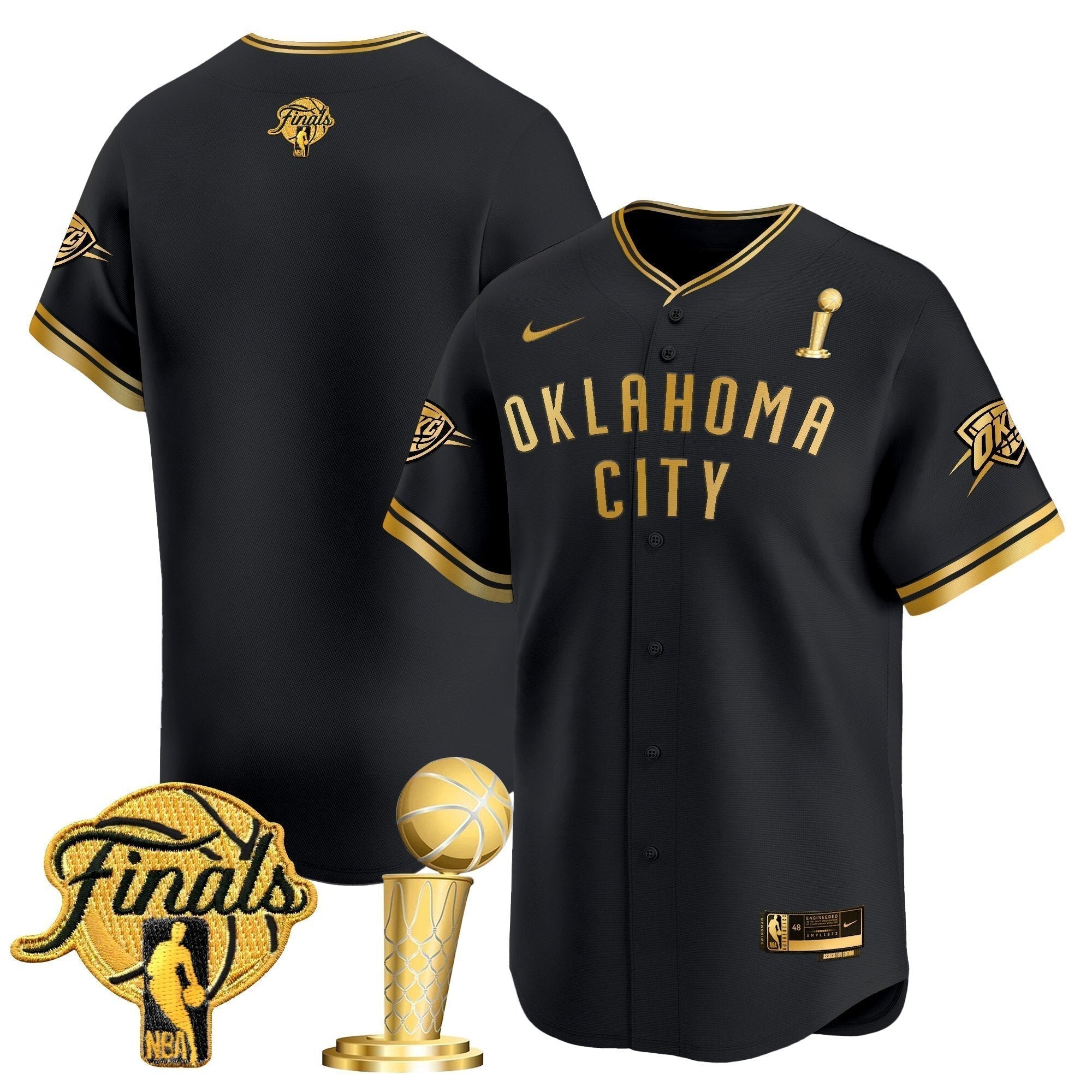 OKC 2025 Champions Vapor Baseball Jersey - Stitched