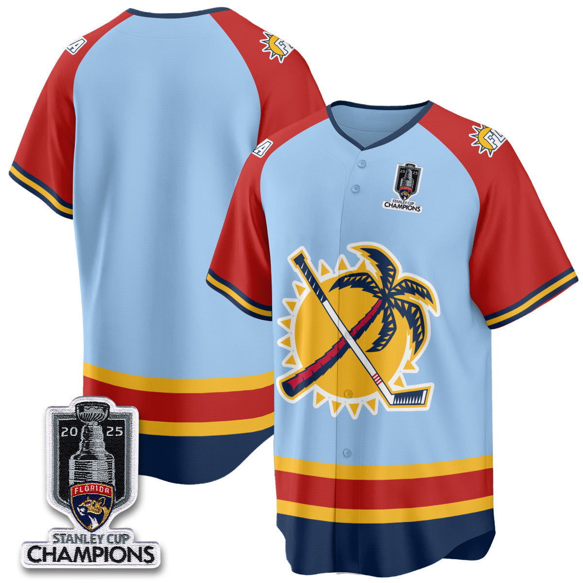 FLA 2025 Stanley Cup Champions Baseball Jersey - Stitched