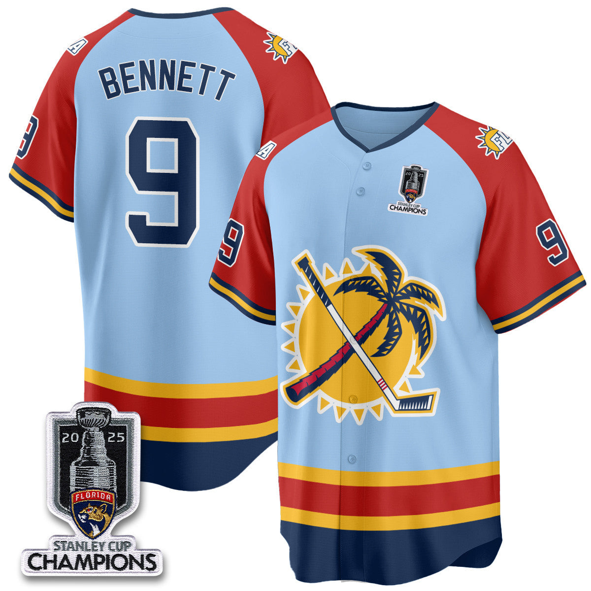FLA 2025 Stanley Cup Champions Baseball Jersey - Stitched