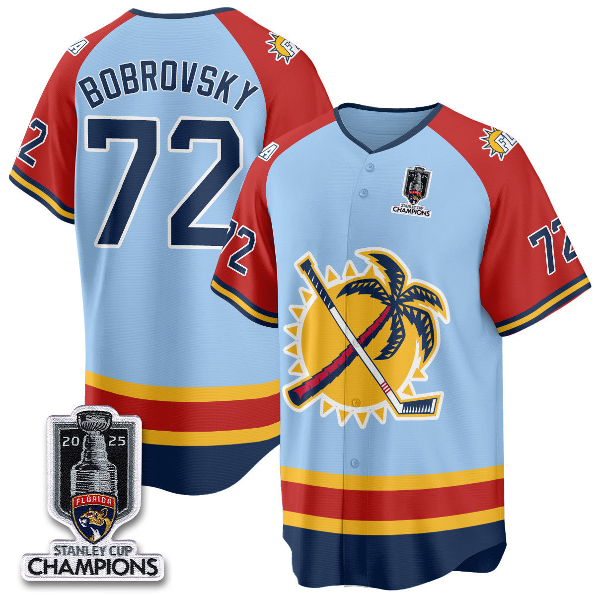 FLA 2025 Stanley Cup Champions Baseball Jersey - Stitched