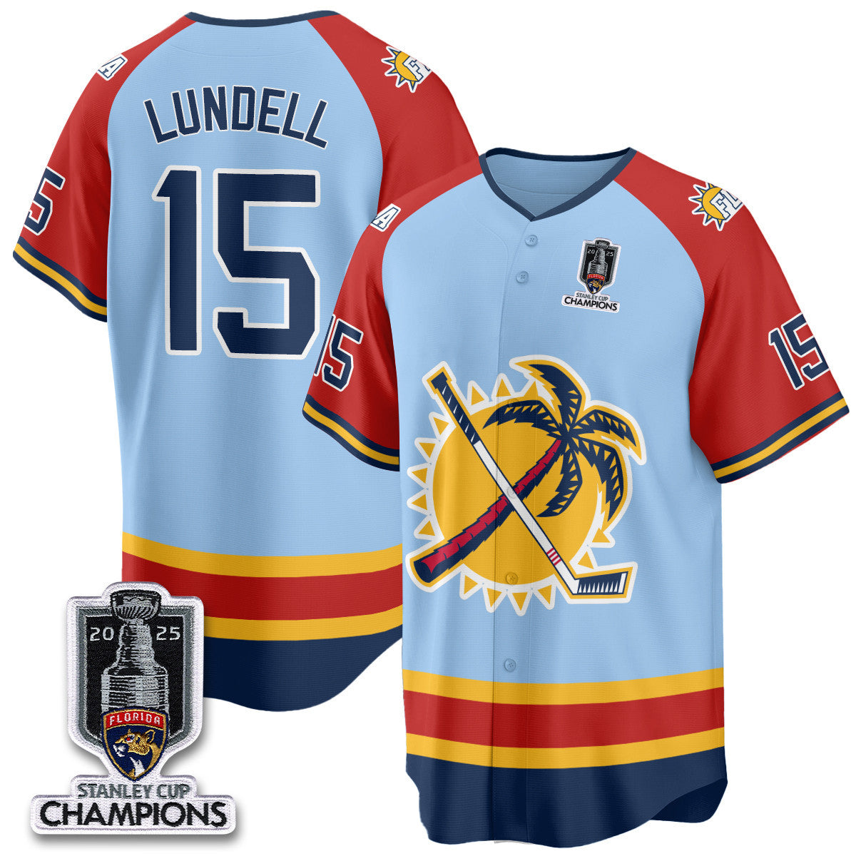 FLA 2025 Stanley Cup Champions Baseball Jersey - Stitched