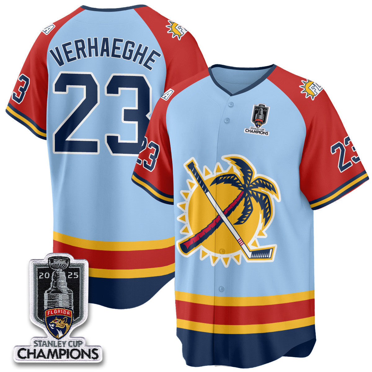 FLA 2025 Stanley Cup Champions Baseball Jersey - Stitched