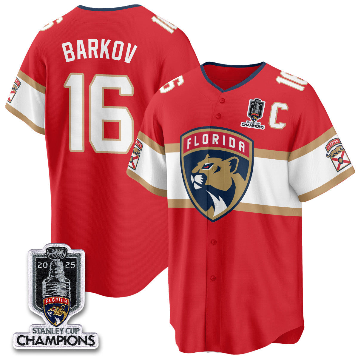 FLA 2025 Stanley Cup Champions Baseball Jersey - Stitched